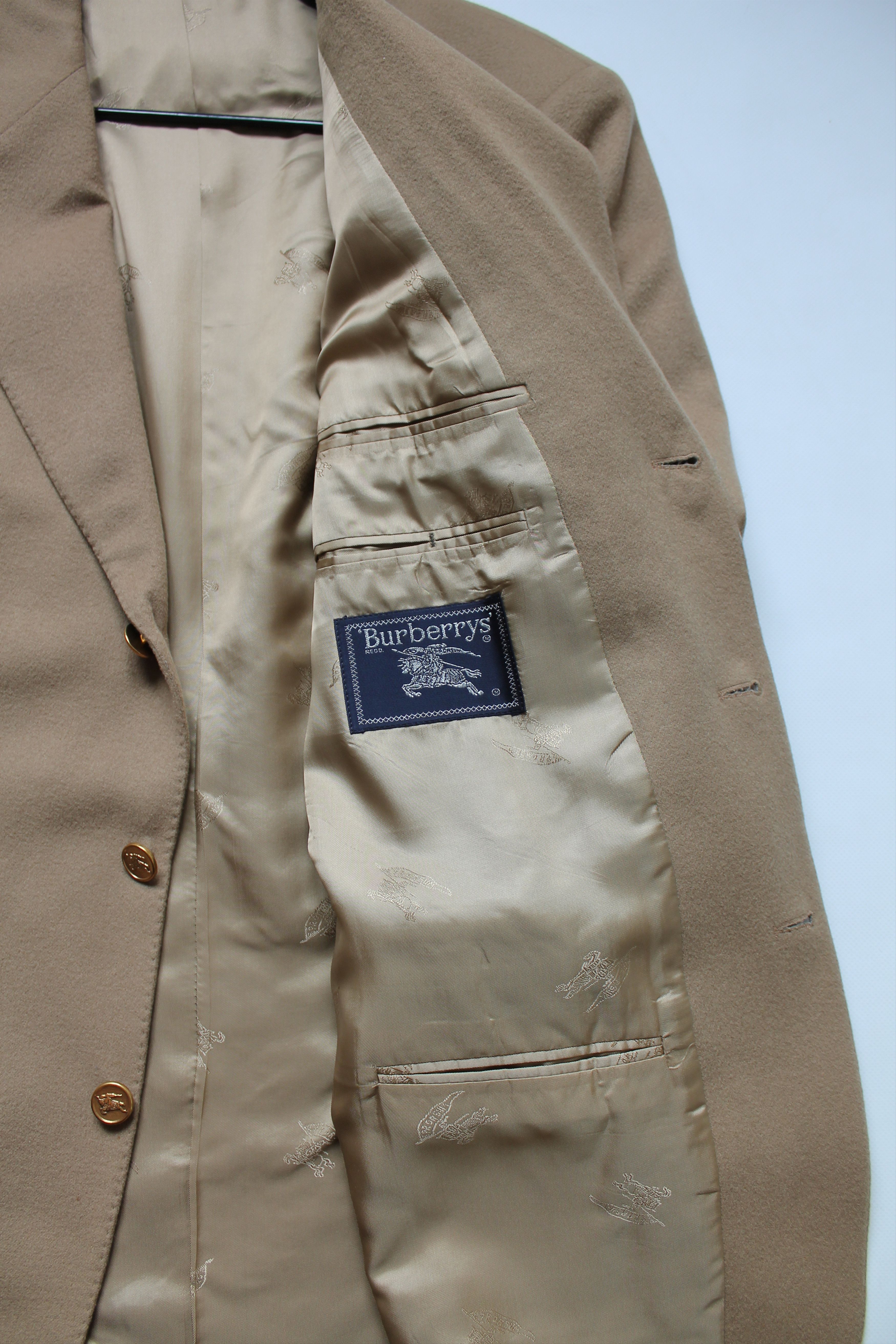 Burberry × Vintage BURBERRY Burberrys Wool / Cashmere Blazer Beige Size 42R - 7 Thumbnail