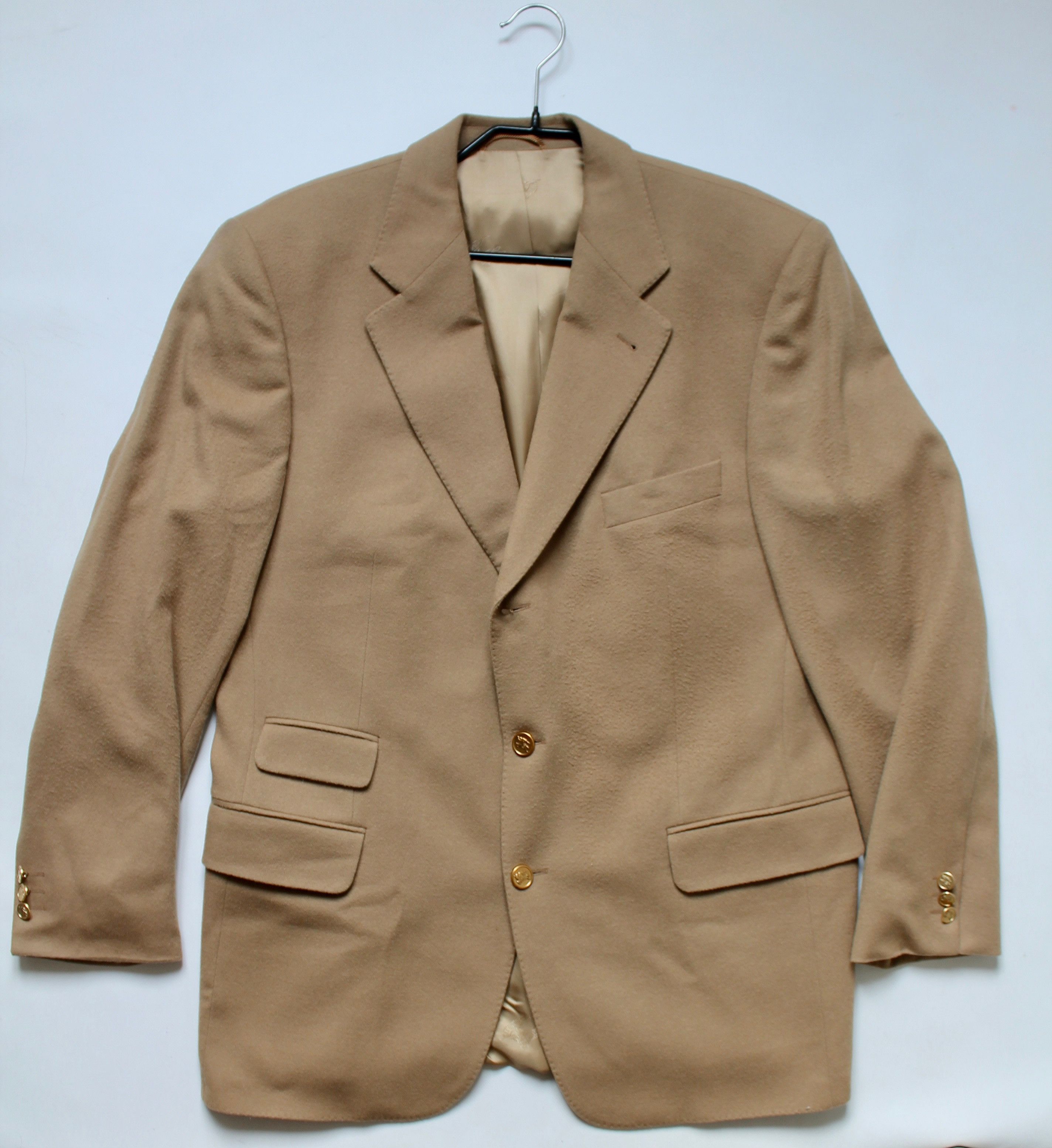 Burberry × Vintage BURBERRY Burberrys Wool / Cashmere Blazer Beige Size 42R - 2 Thumbnail
