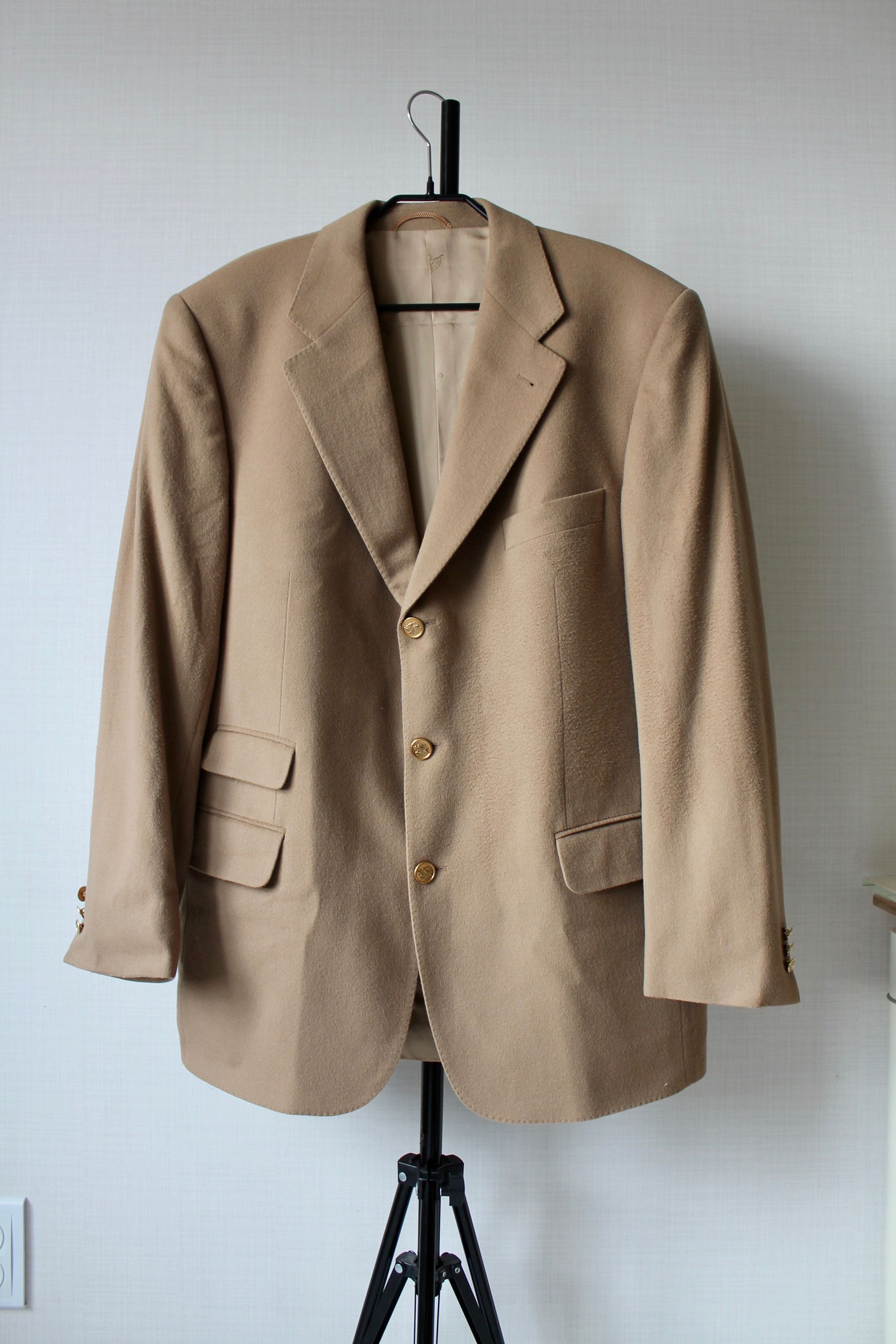 Burberry × Vintage BURBERRY Burberrys Wool / Cashmere Blazer Beige Size 42R - 1 Thumbnail