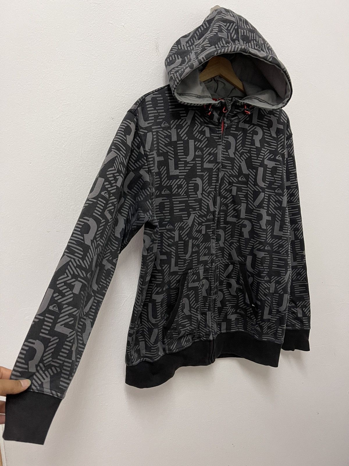 Quiksilver × Vintage Vintage Quiksilver Full Print Zipper Hoodie Size US L / EU 52-54 / 3 - 2 Thumbnail