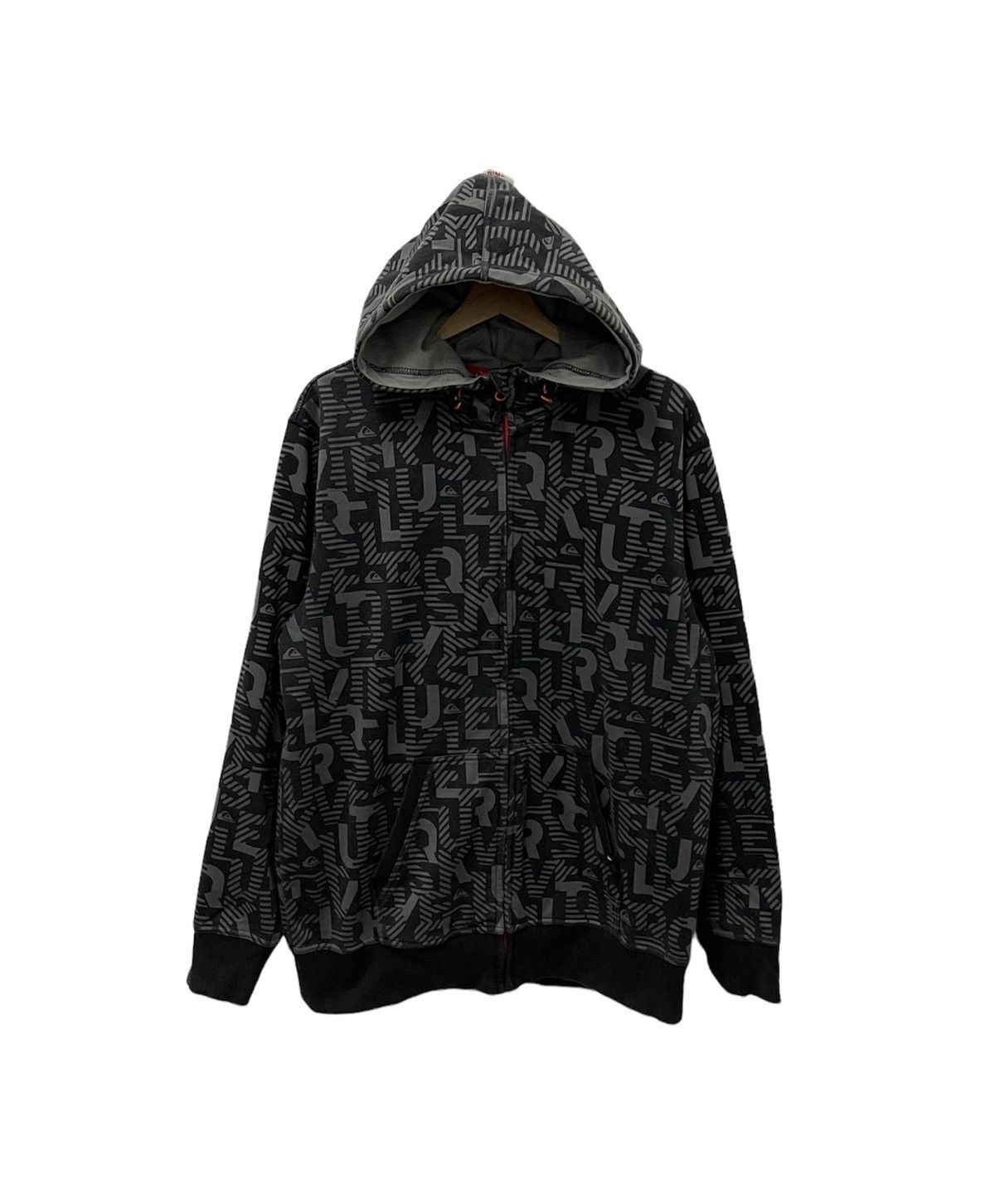 Quiksilver × Vintage Vintage Quiksilver Full Print Zipper Hoodie Size US L / EU 52-54 / 3 - 1 Thumbnail