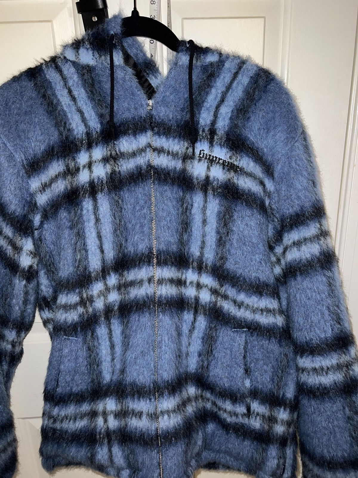 image of Hypebeast x Supreme Mohair Work Jacket in Navy, Men's (Size Large)