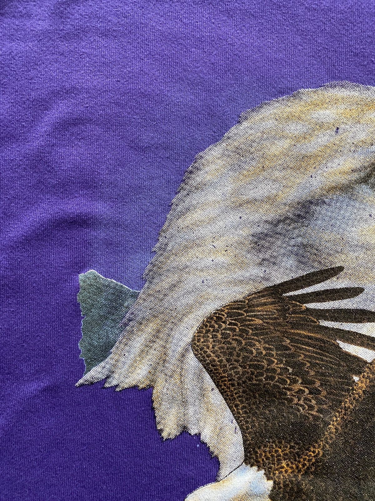 Vintage Vintage 90’s Bald Eagle Big Image Purple Crewneck Sweatshirt Size US L / EU 52-54 / 3 - 3 Thumbnail