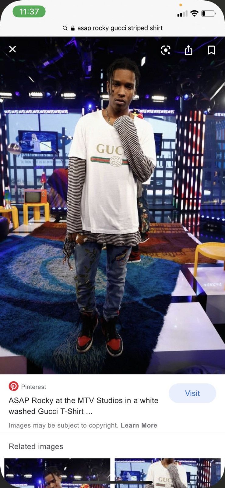 Gucci Long sleeve striped gondola tee Size US M / EU 48-50 / 2 - 5 Thumbnail