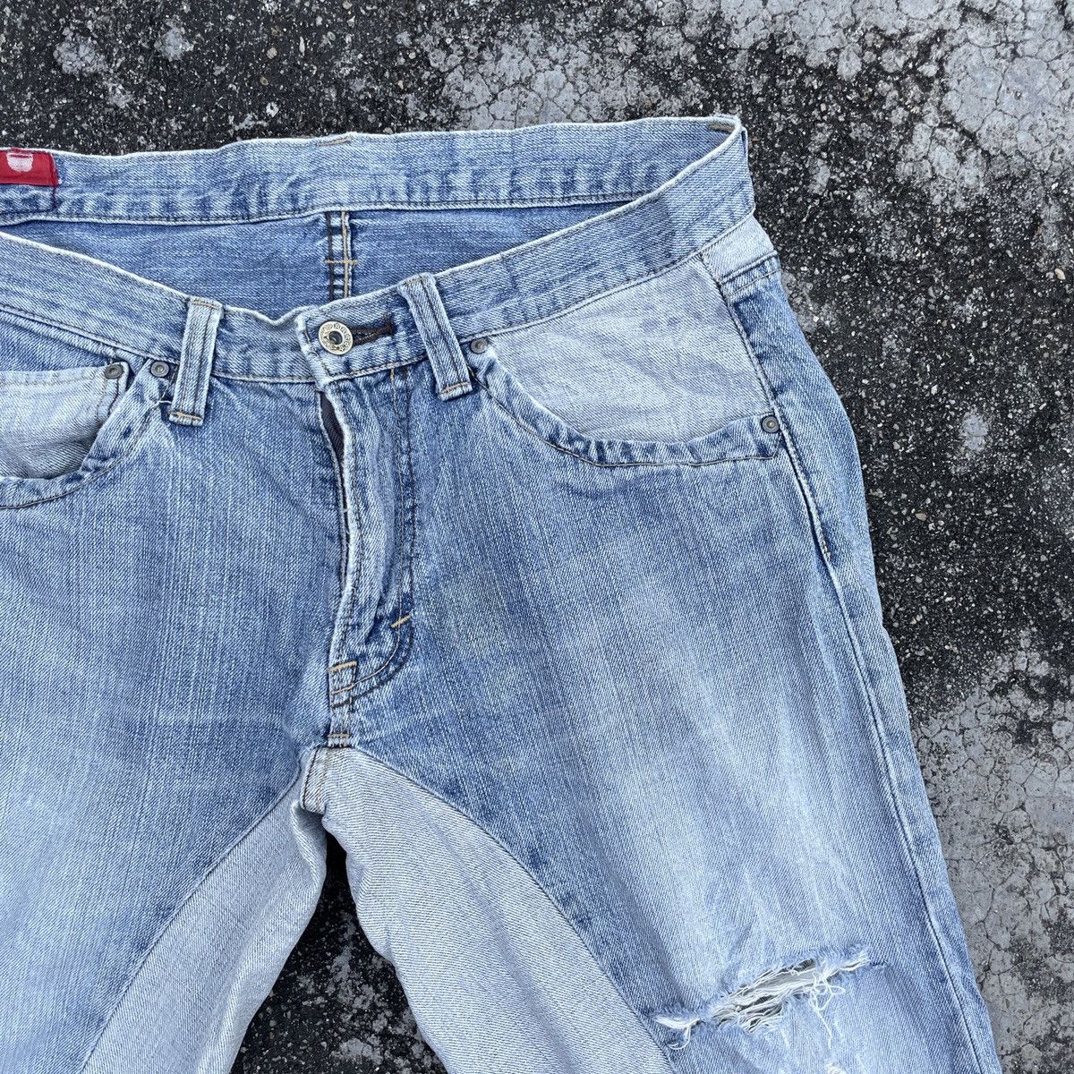 Vintage Vintage Unbranded Distressed Denim Jeans Size 33" - 2 Thumbnail