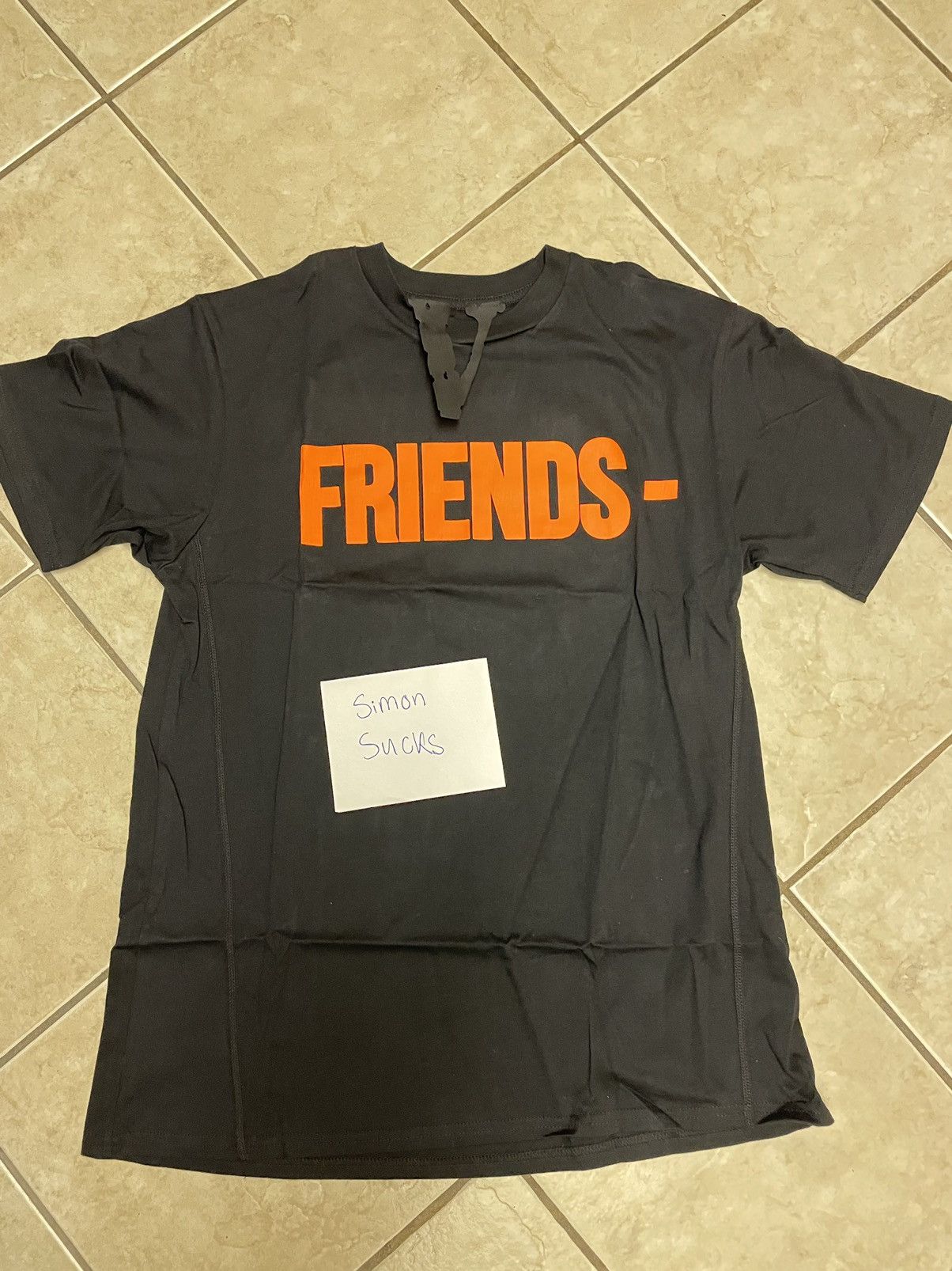 Vlone Friends Black / Orange T-shirt Size S-XL - Ships Same Day