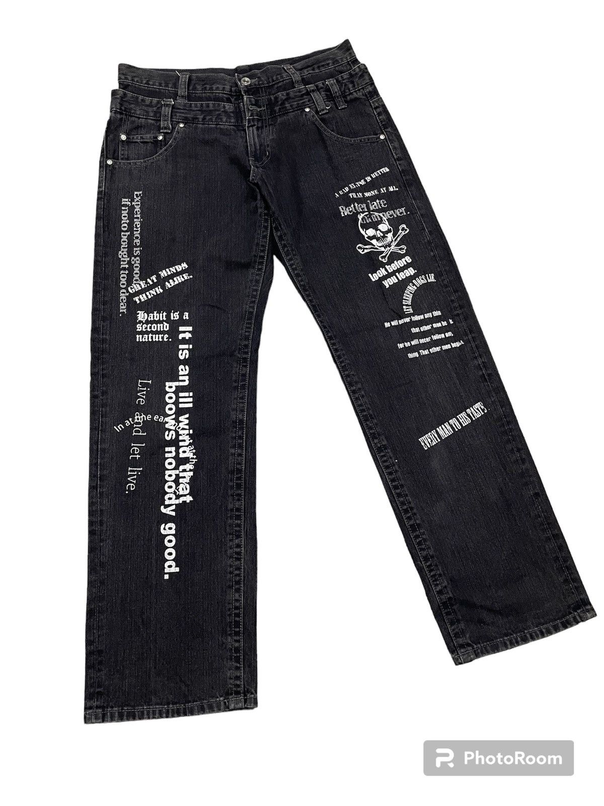 Japanese Brand Rare Vintage Double Waist Skull Jeans Size US 34 / EU 50 - 4 Thumbnail