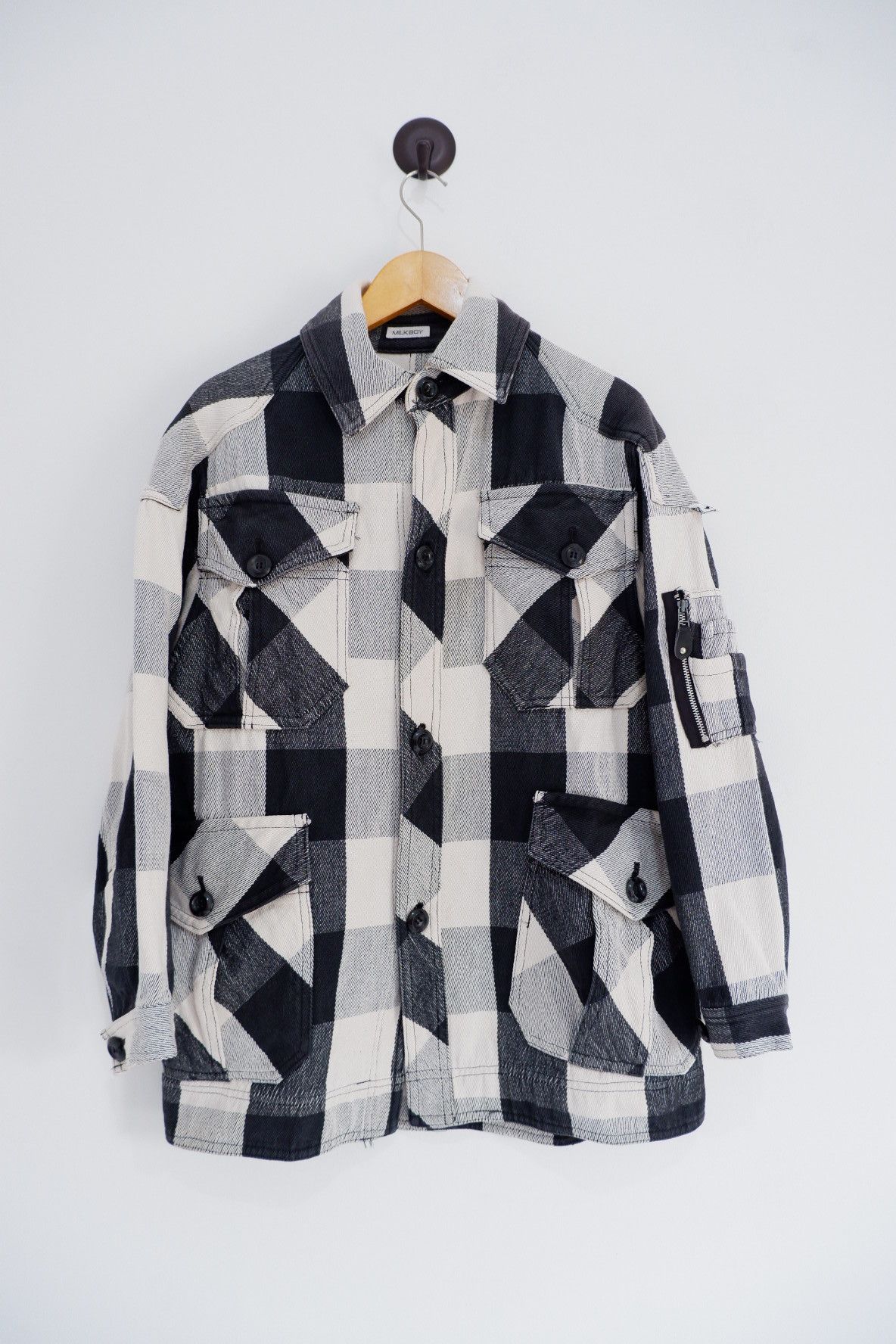 image of 20471120 x Beauty Beast Milkboy Heavy Parka Jacket in Check, Men's (Size Large)