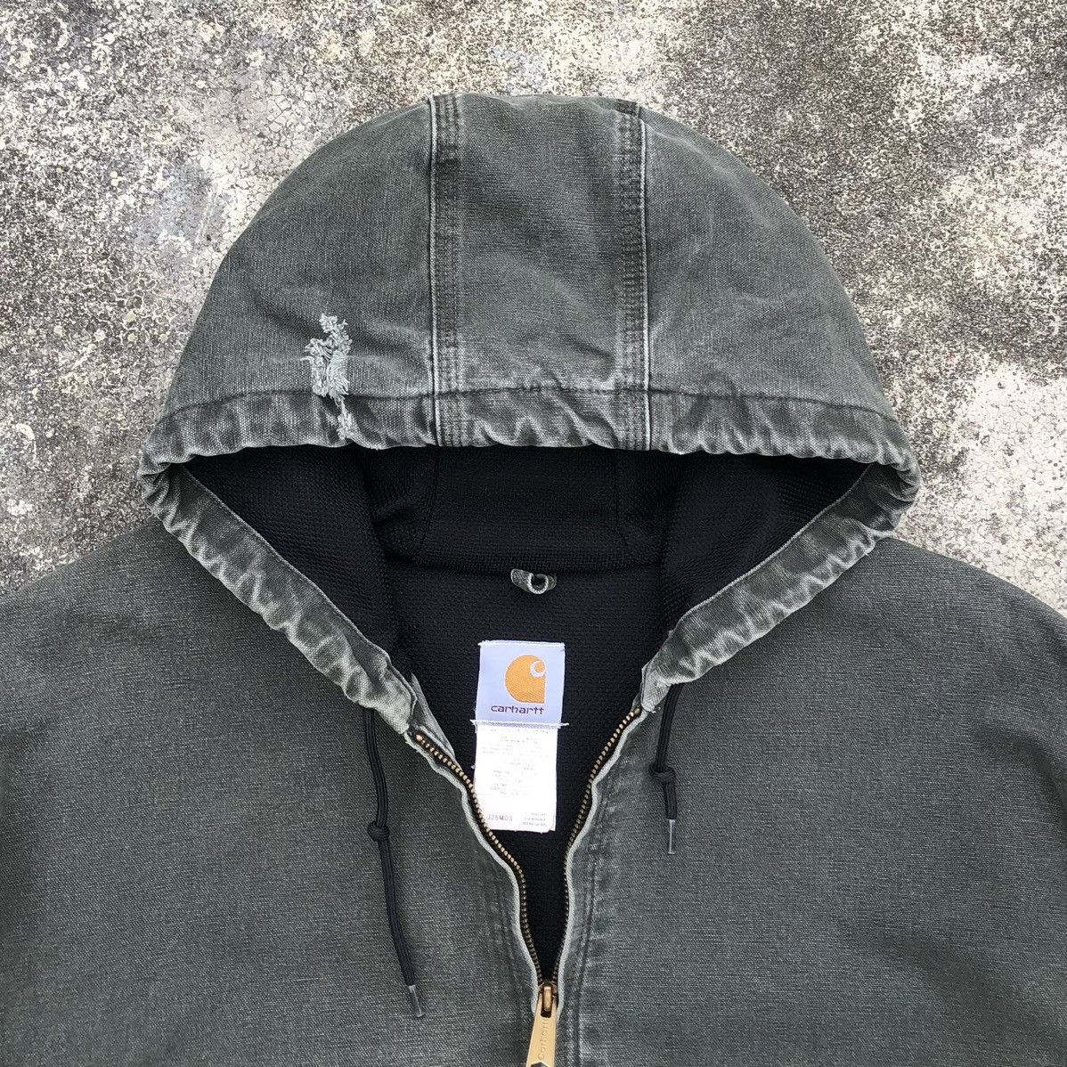 Carhartt Vintage Carhatt Distressed Denim hoodie Jacket Size US XXL / EU 58 / 5 - 9 Thumbnail