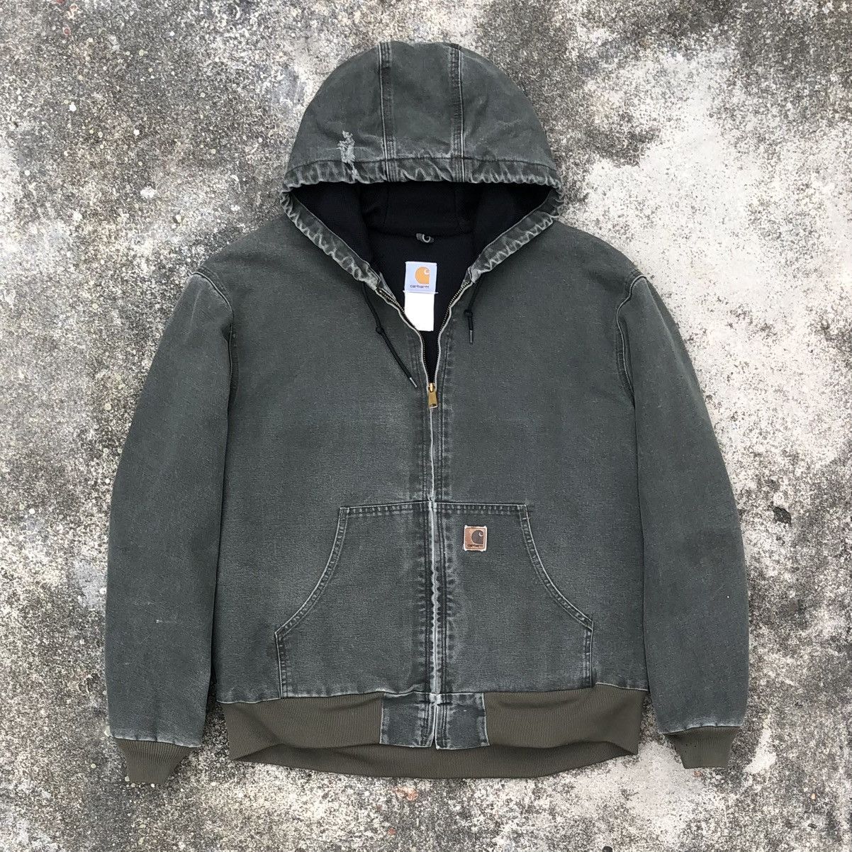 Carhartt Vintage Carhatt Distressed Denim hoodie Jacket Size US XXL / EU 58 / 5 - 6 Thumbnail