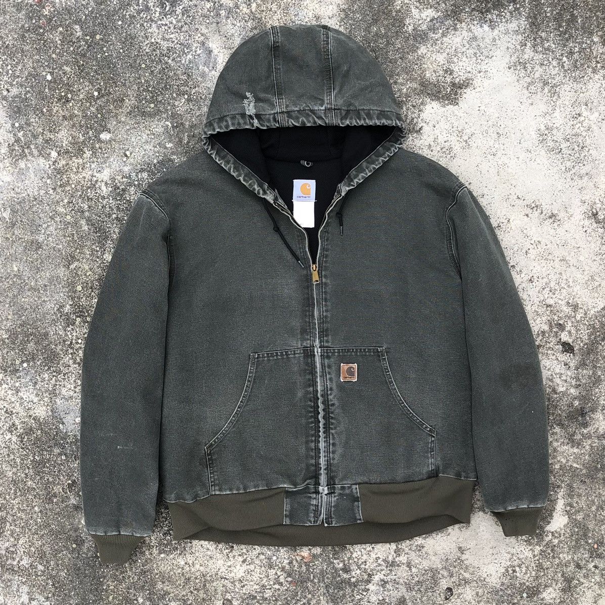 Carhartt Vintage Carhatt Distressed Denim hoodie Jacket Size US XXL / EU 58 / 5 - 7 Thumbnail