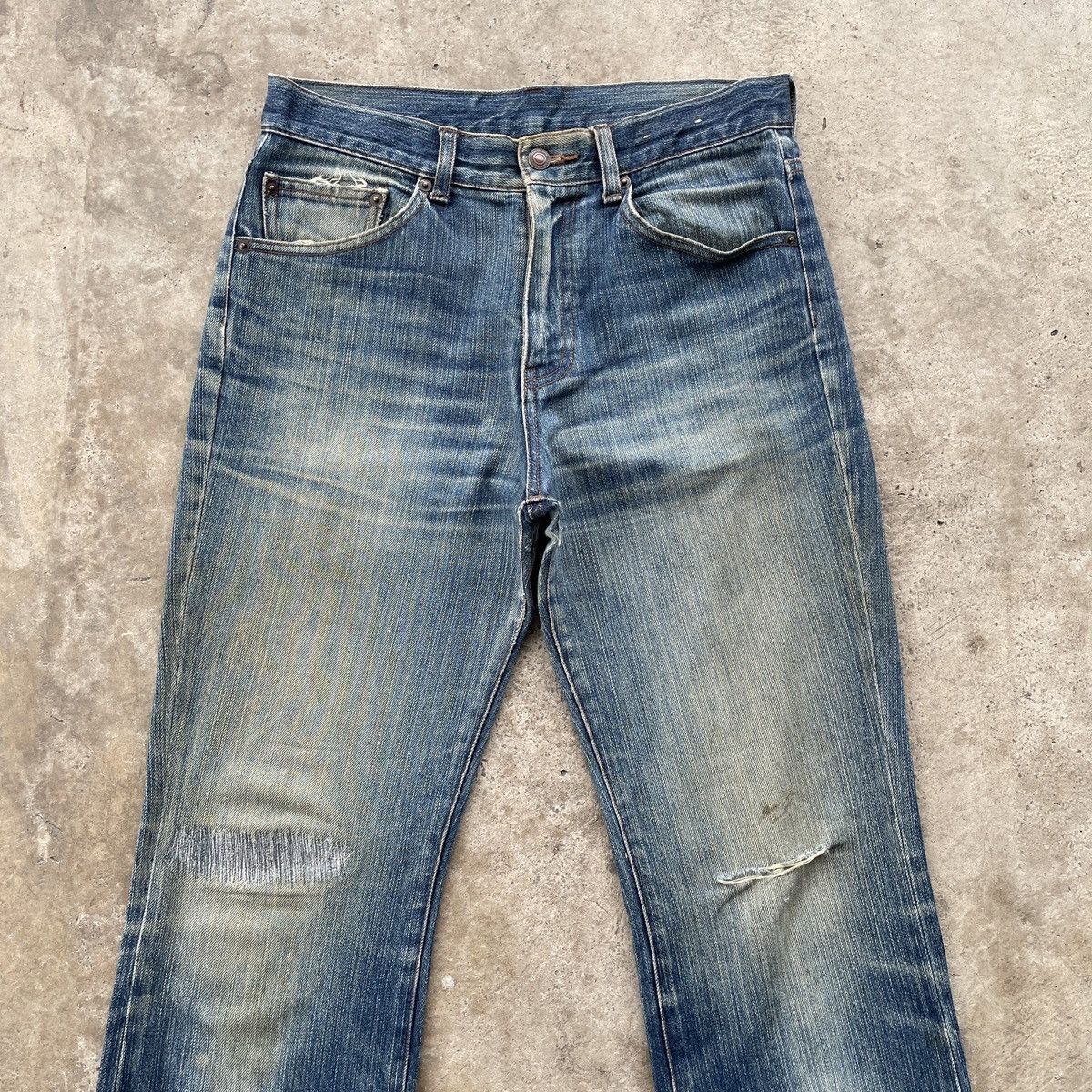 Japanese Brand × Vintage Japanese Vintage Faded Rusty Distressed FLARED Jeans Pants Size US 30 / EU 46 - 3 Thumbnail