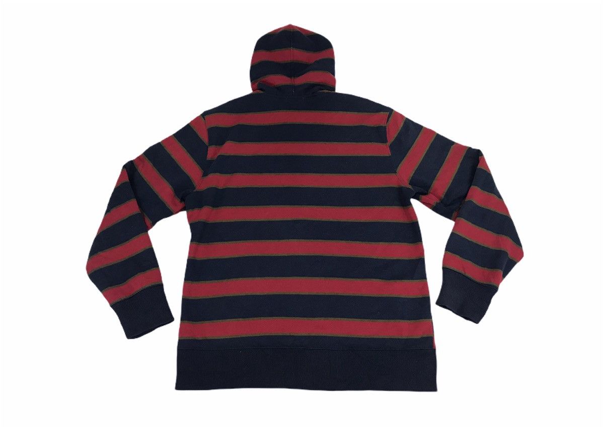 Japanese Brand × Vintage Striped Block Hoodies Sherpa Inner Big Pocket Design Size US M / EU 48-50 / 2 - 2 Thumbnail