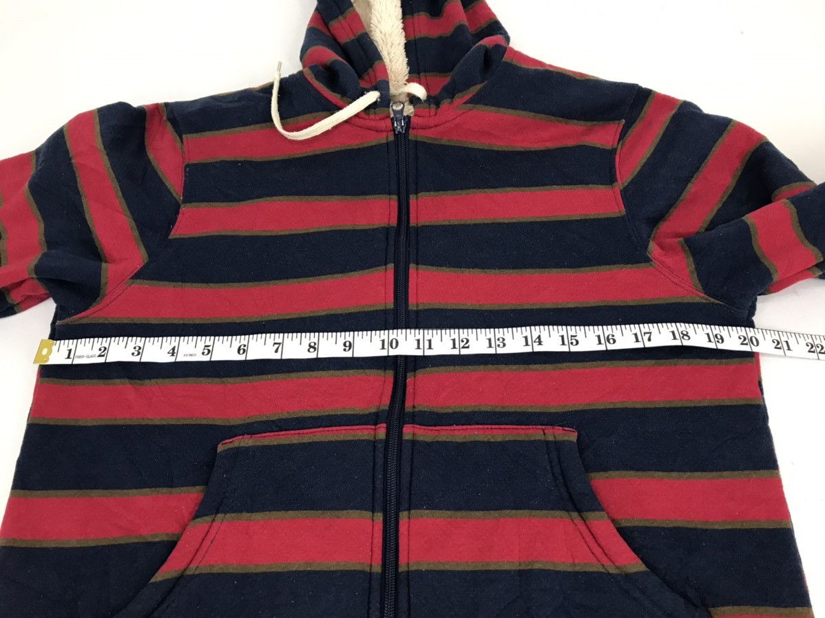 Japanese Brand × Vintage Striped Block Hoodies Sherpa Inner Big Pocket Design Size US M / EU 48-50 / 2 - 3 Thumbnail