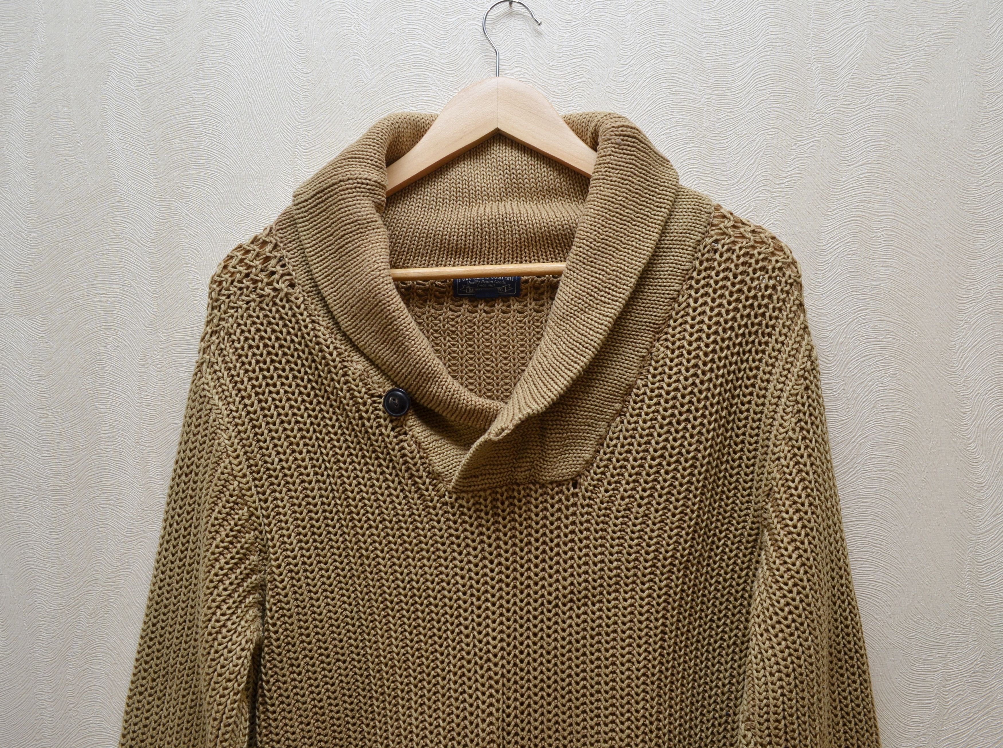 Polo Ralph Lauren × Vintage Polo Ralph Lauren Knit Shawl Neck Sweater Vintage 90s Size US L / EU 52-54 / 3 - 3 Thumbnail