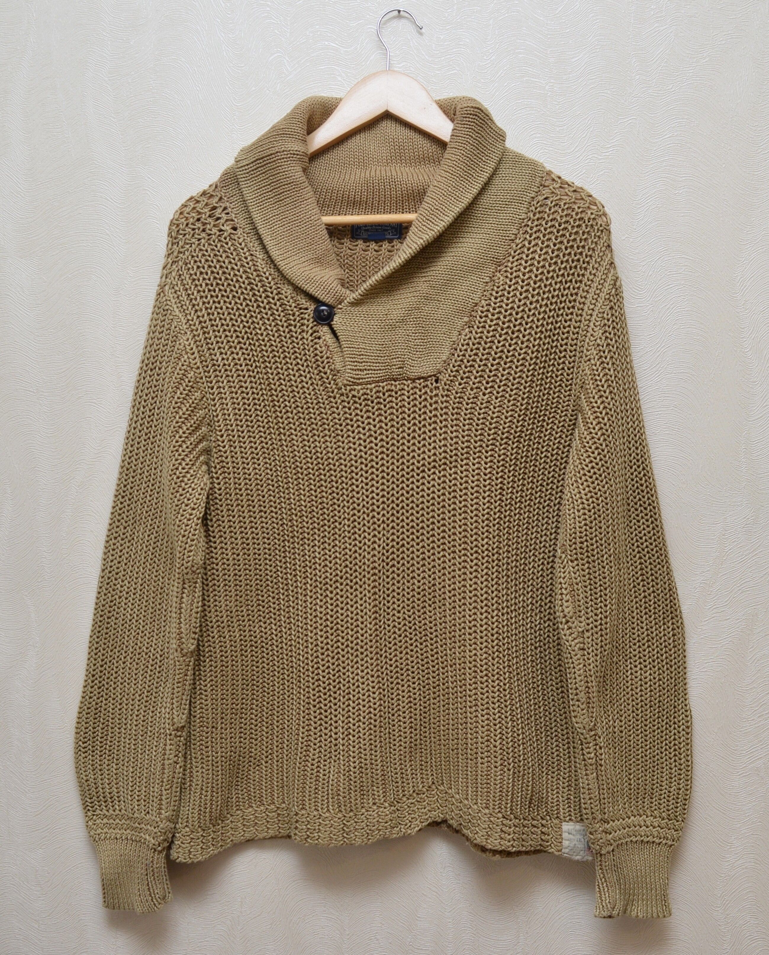 90s Polo Ralph Lauren Geometric Shawl Neck Sweater Medium - The Captains  Vintage