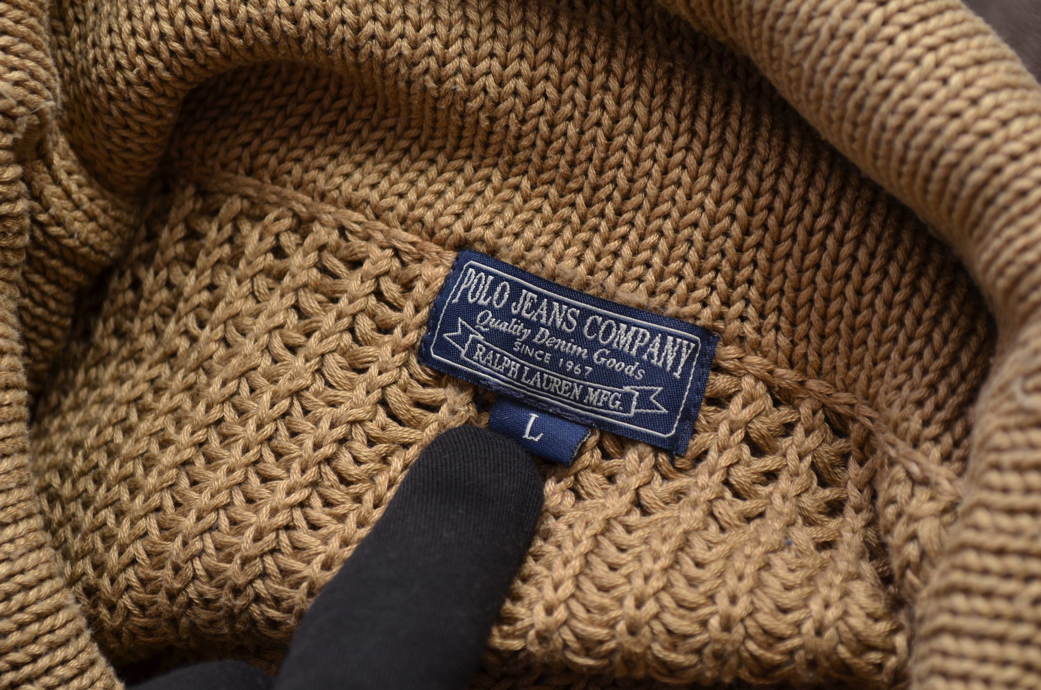 Polo Ralph Lauren × Vintage Polo Ralph Lauren Knit Shawl Neck Sweater Vintage 90s Size US L / EU 52-54 / 3 - 8 Thumbnail
