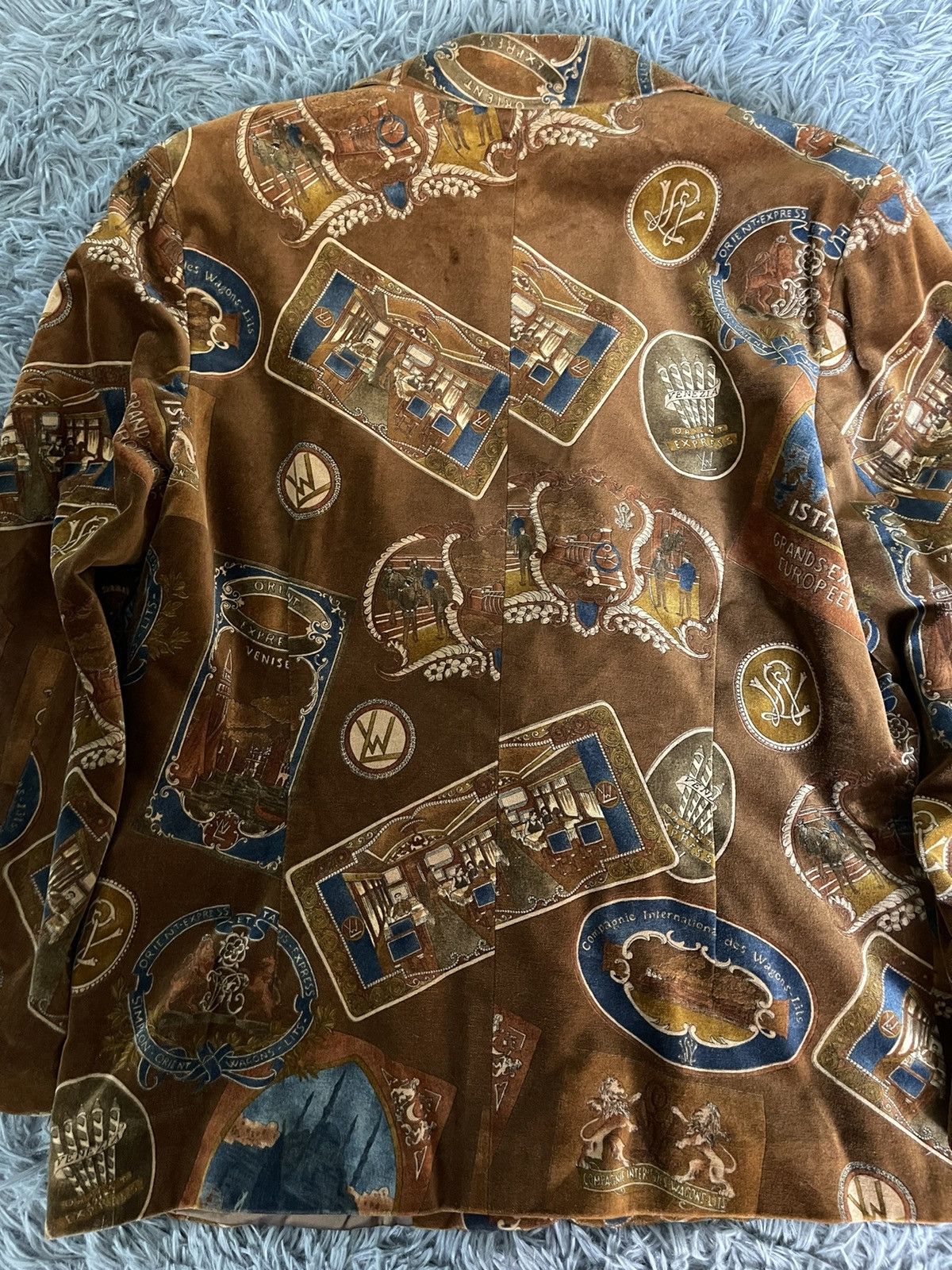 Bogner × Vintage Bogner 80s vintage velour printed blazer Size L / US 10 / IT 46 - 12 Thumbnail