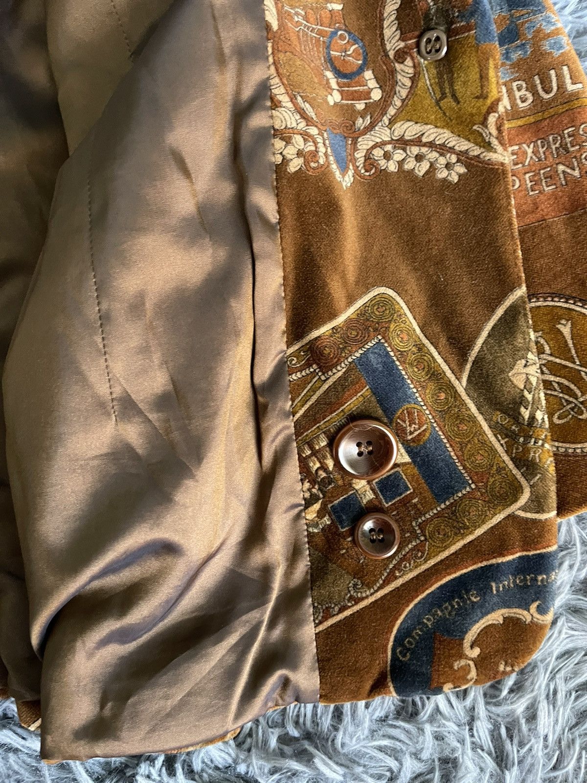 Bogner × Vintage Bogner 80s vintage velour printed blazer Size L / US 10 / IT 46 - 10 Thumbnail