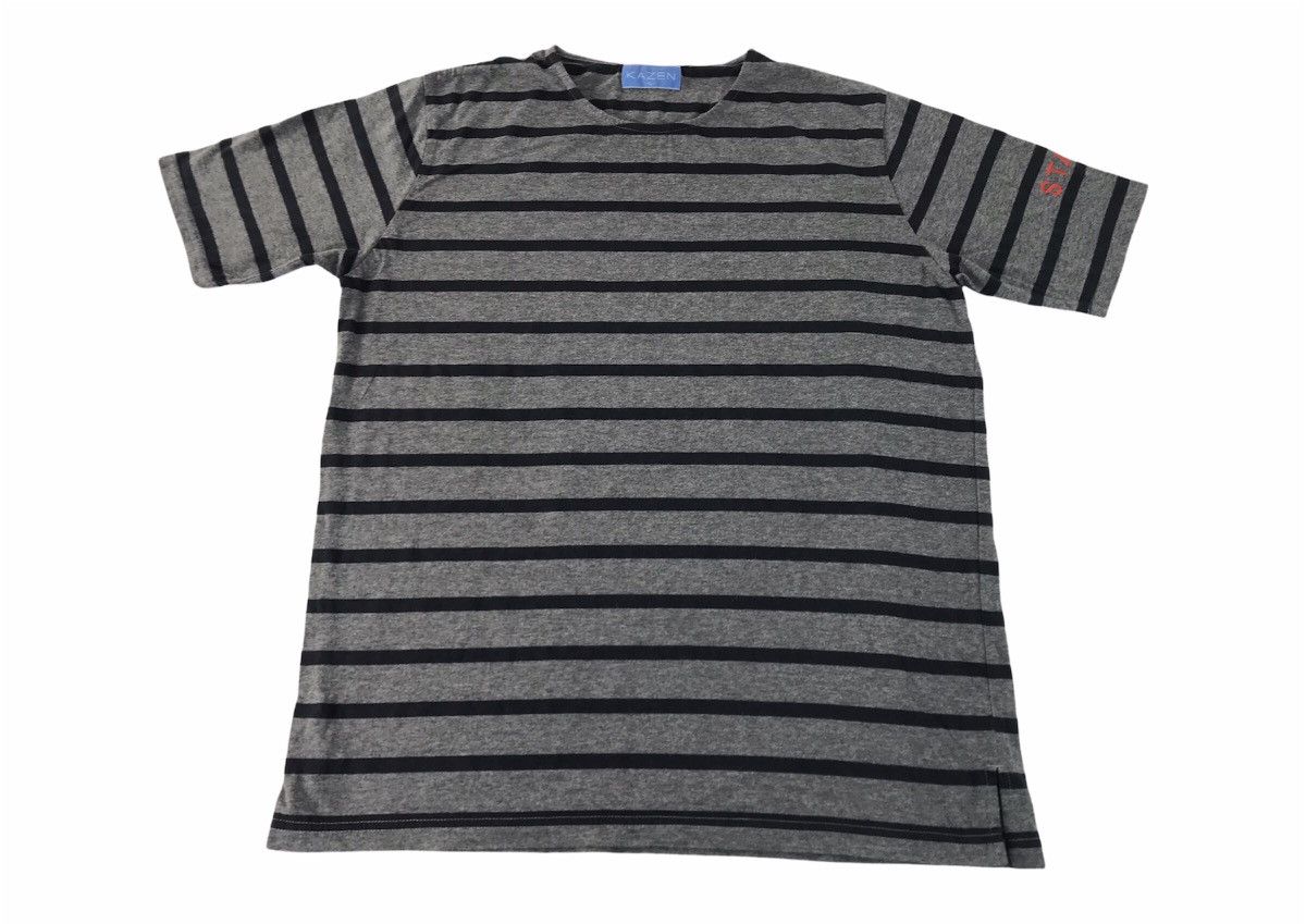 Japanese Brand Kazen Staff Stripe Printed Tee Inspired Designer Unisex Wear Size US M / EU 48-50 / 2 - 1 Thumbnail