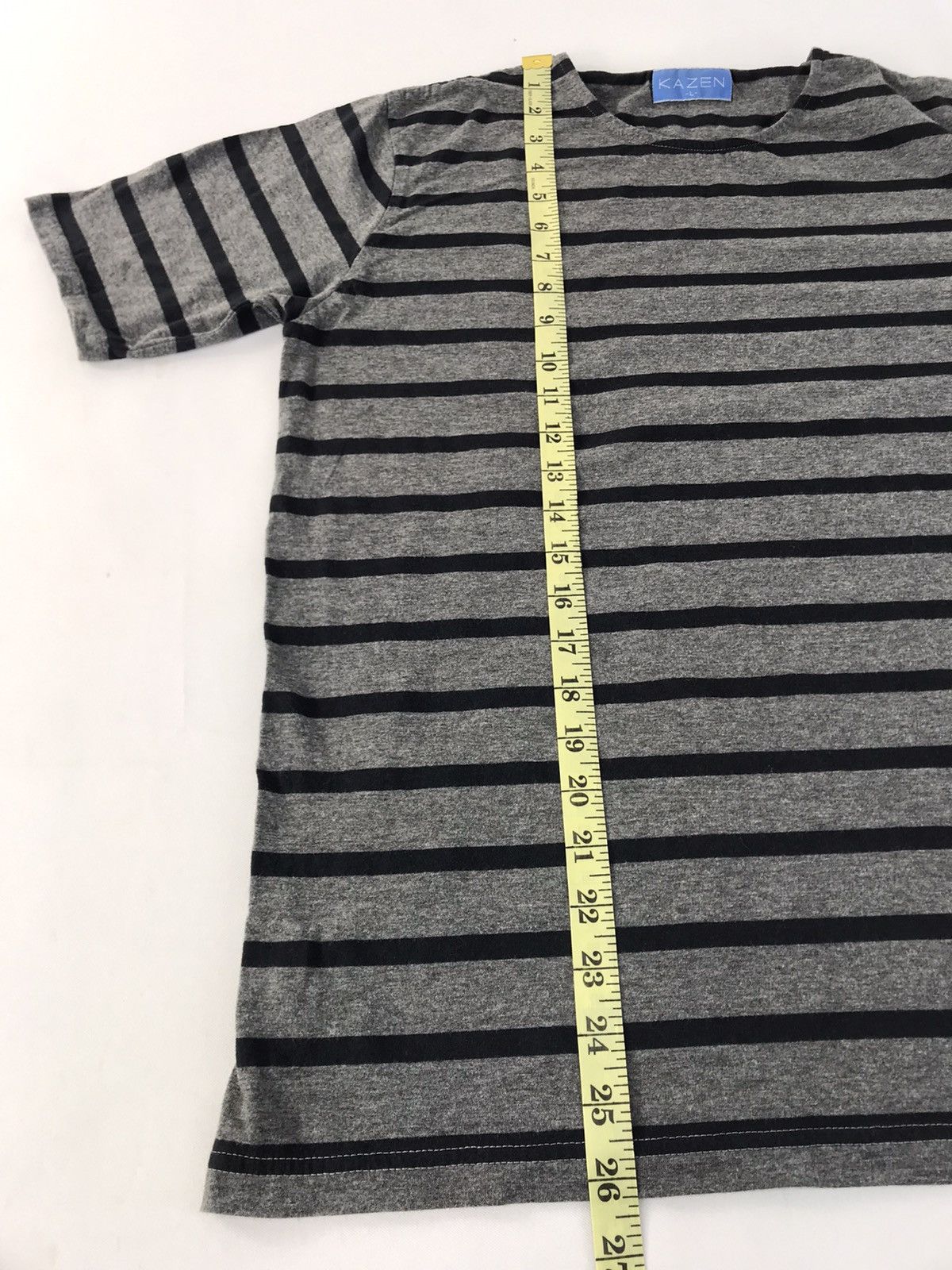 Japanese Brand Kazen Staff Stripe Printed Tee Inspired Designer Unisex Wear Size US M / EU 48-50 / 2 - 9 Thumbnail