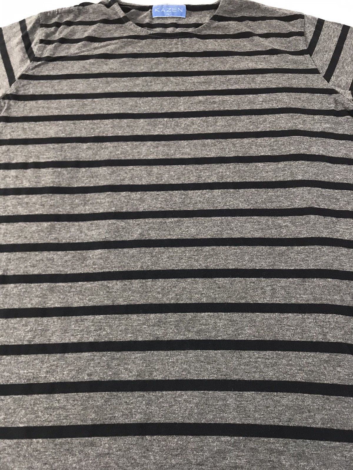 Japanese Brand Kazen Staff Stripe Printed Tee Inspired Designer Unisex Wear Size US M / EU 48-50 / 2 - 2 Thumbnail
