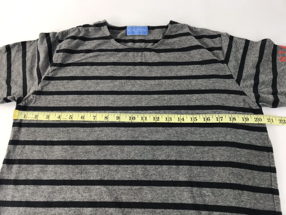 Japanese Brand Kazen Staff Stripe Printed Tee Inspired Designer Unisex Wear Size US M / EU 48-50 / 2 - 8 Thumbnail