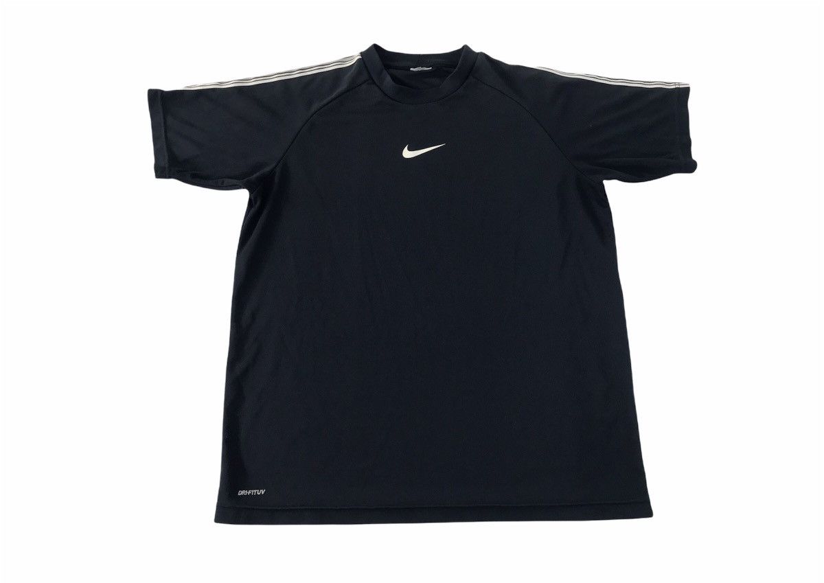 image of Vintage Nike Swoosh Logo Jerseys Tee Boy's L Men's S in Black (Size Small)