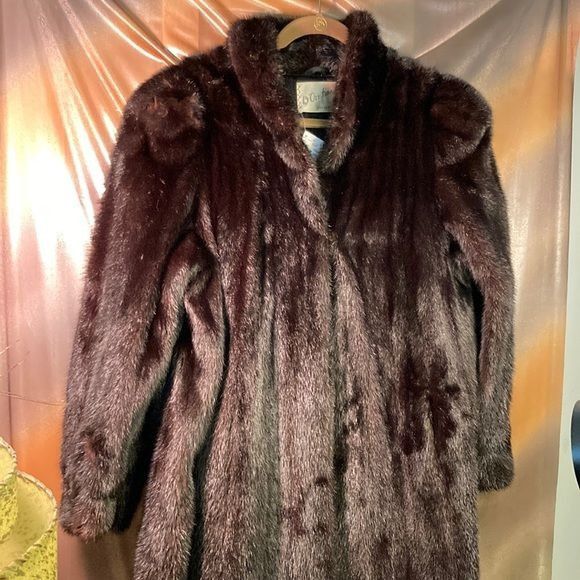 Vintage 1940’s Chocolate Brown King Faux Fur Coat 44” Chest