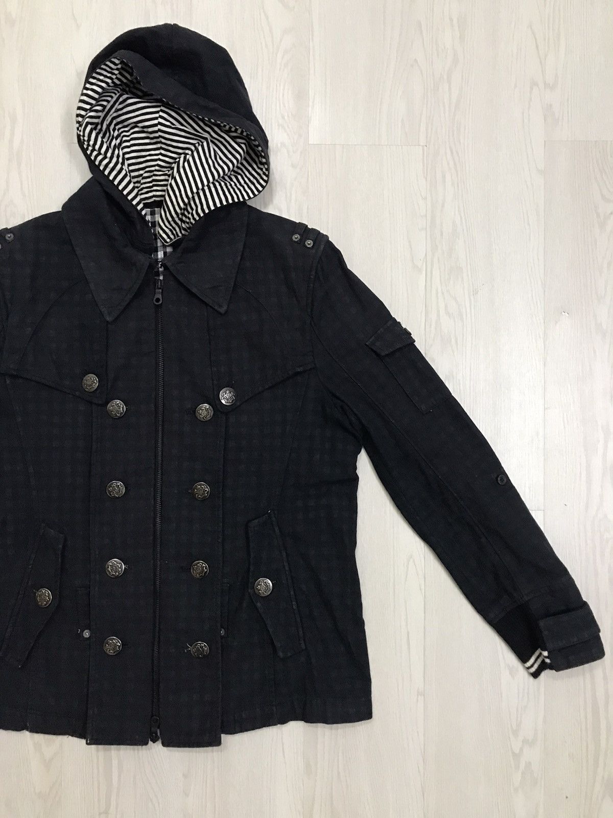 Japanese Brand × PPFM × Vintage Vintage PPFM Punk Hoodie Jacket Removeable Hoodie Size US M / EU 48-50 / 2 - 8 Thumbnail