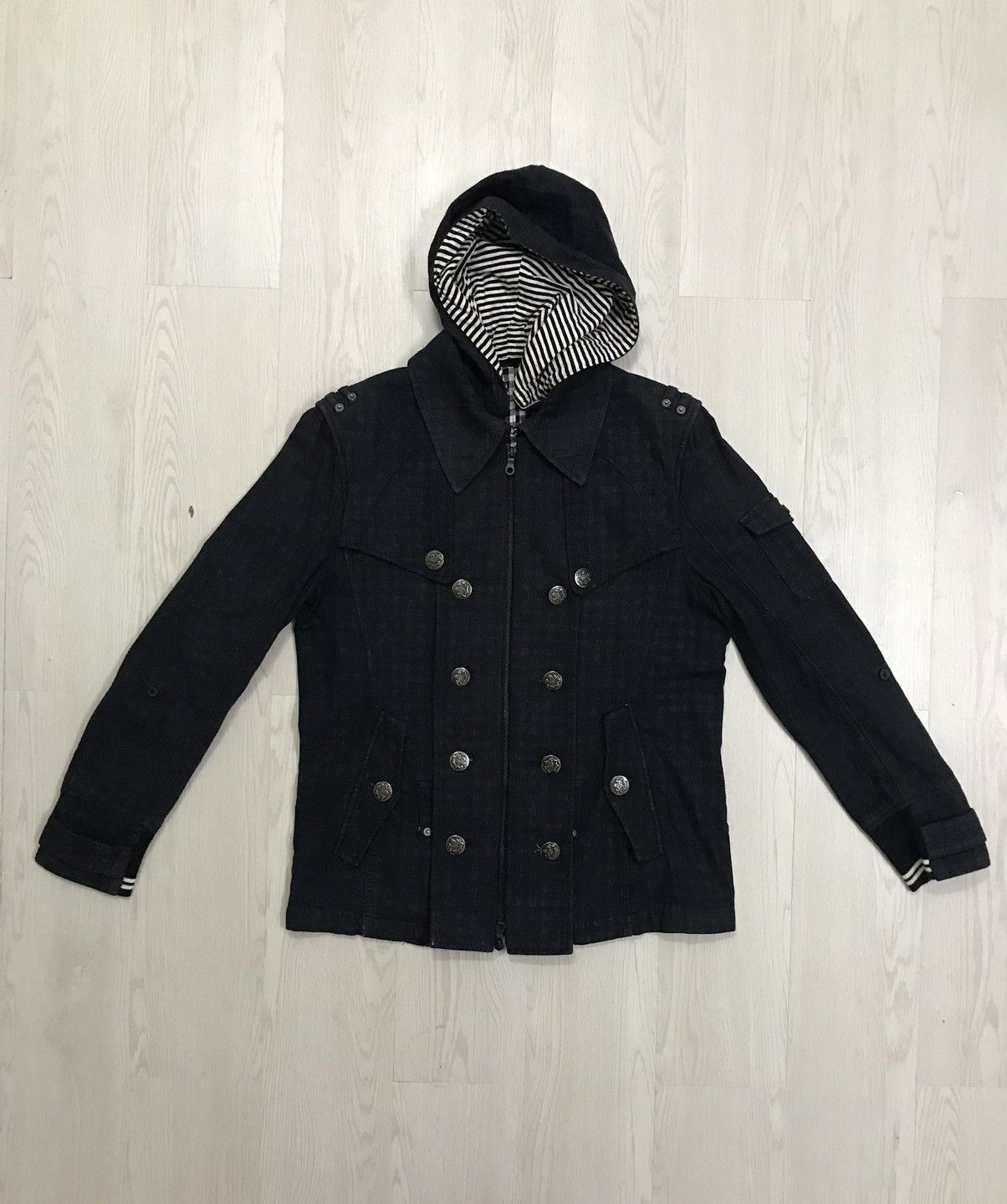 Japanese Brand × PPFM × Vintage Vintage PPFM Punk Hoodie Jacket Removeable Hoodie Size US M / EU 48-50 / 2 - 3 Thumbnail