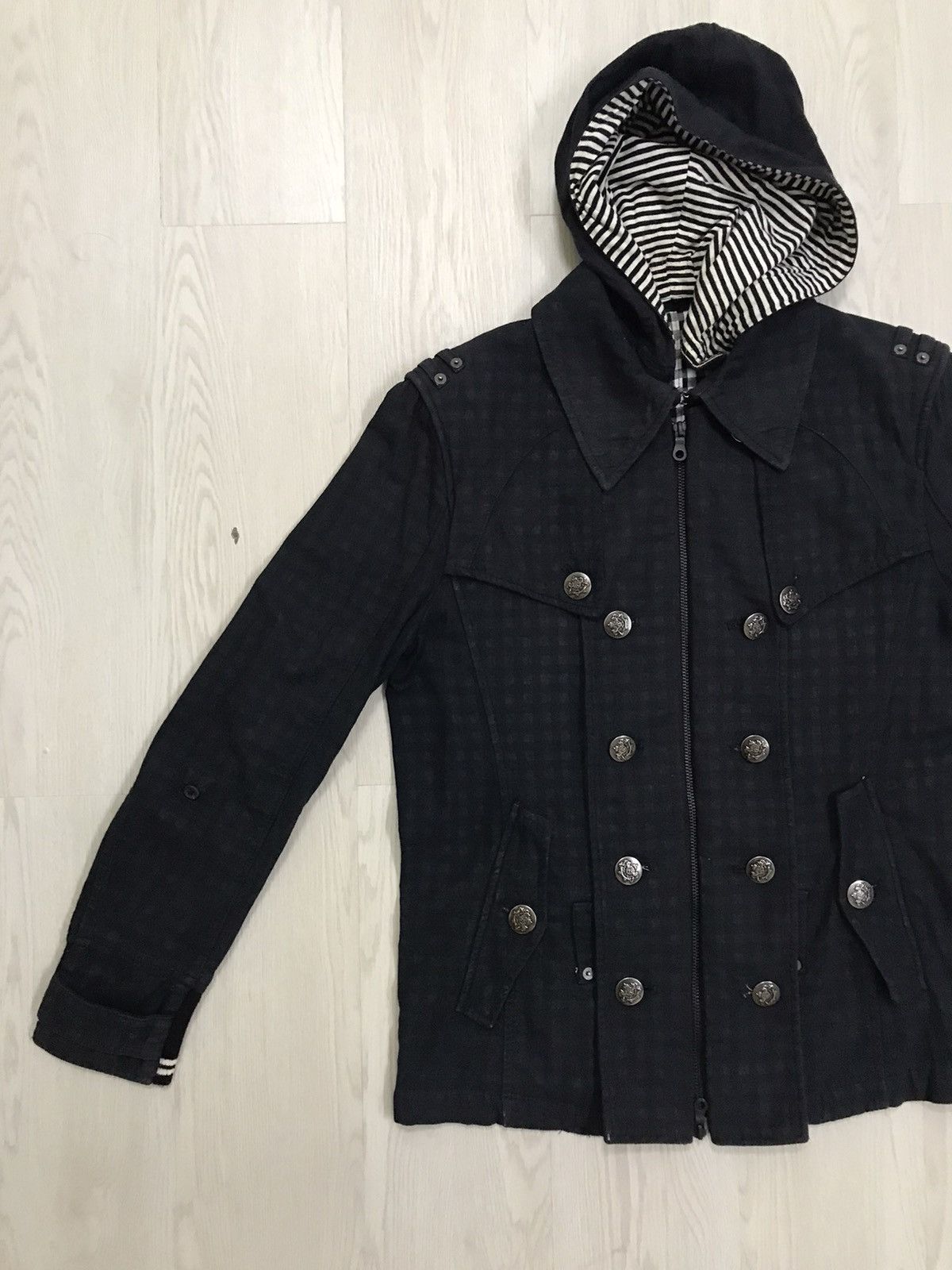 Japanese Brand × PPFM × Vintage Vintage PPFM Punk Hoodie Jacket Removeable Hoodie Size US M / EU 48-50 / 2 - 7 Thumbnail