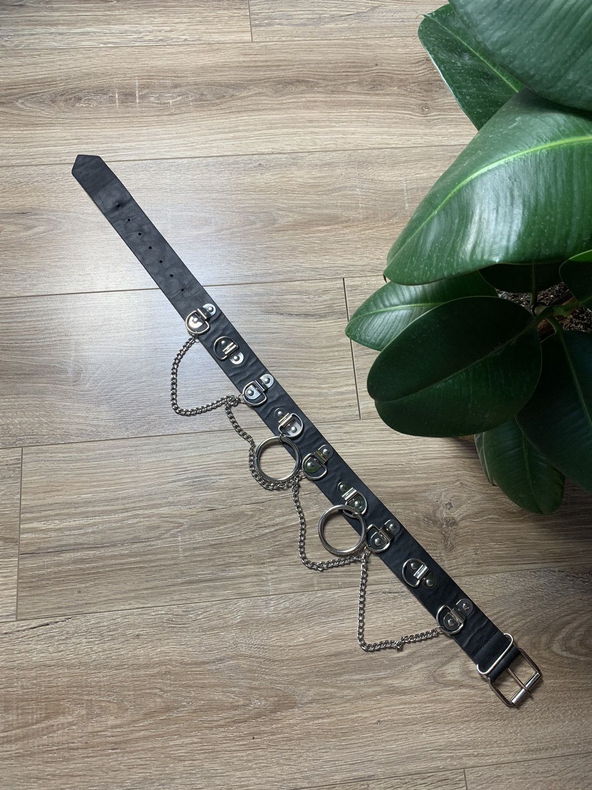 Japanese Brand Vintage Japanese Metal Punk Emo Rock Goth Y2K Drill belt Size 28 - 3 Thumbnail