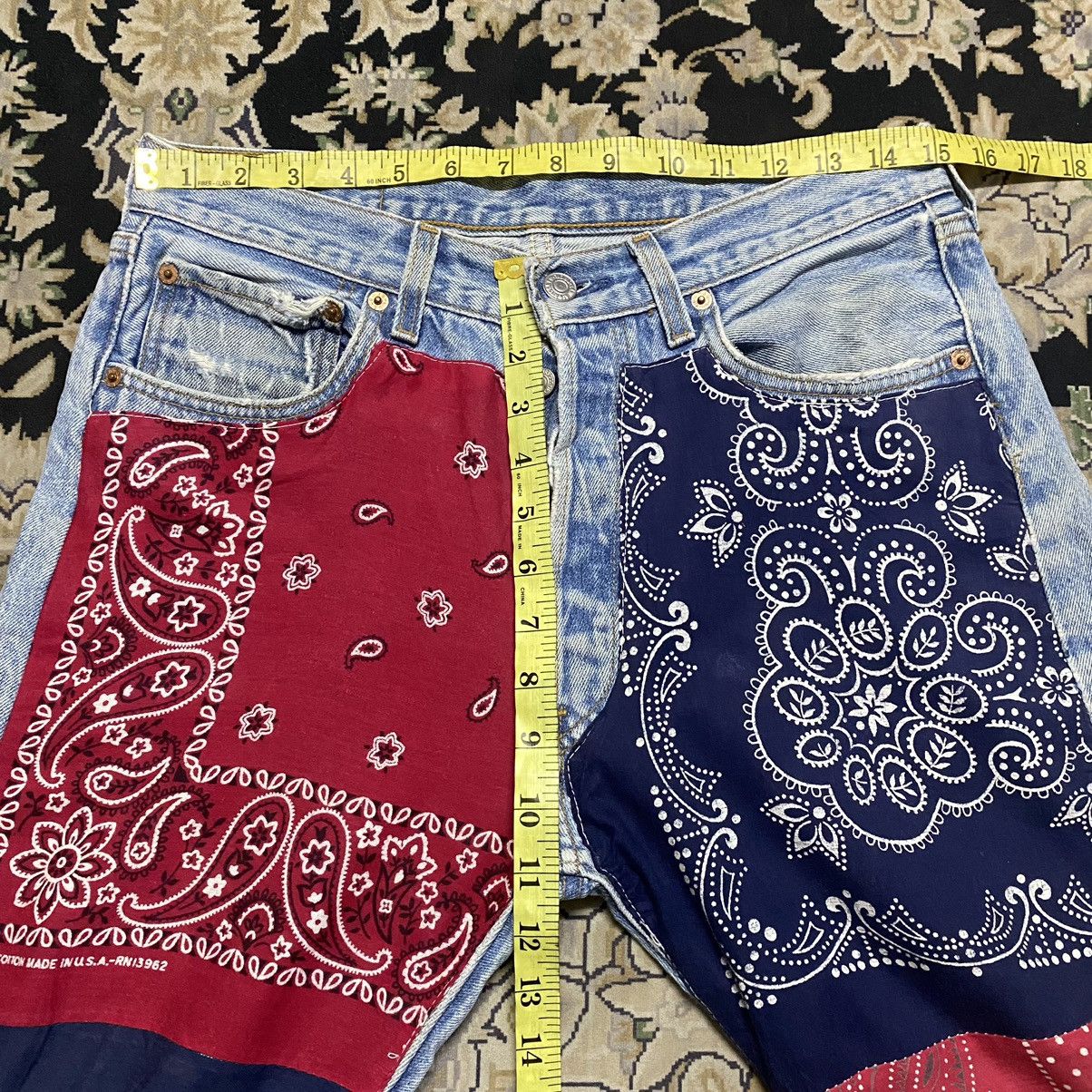 Levi's Vintage 90s Levis 501 Bandana Patchwork Jeans Kapital Size US 30 / EU 46 - 18 Thumbnail