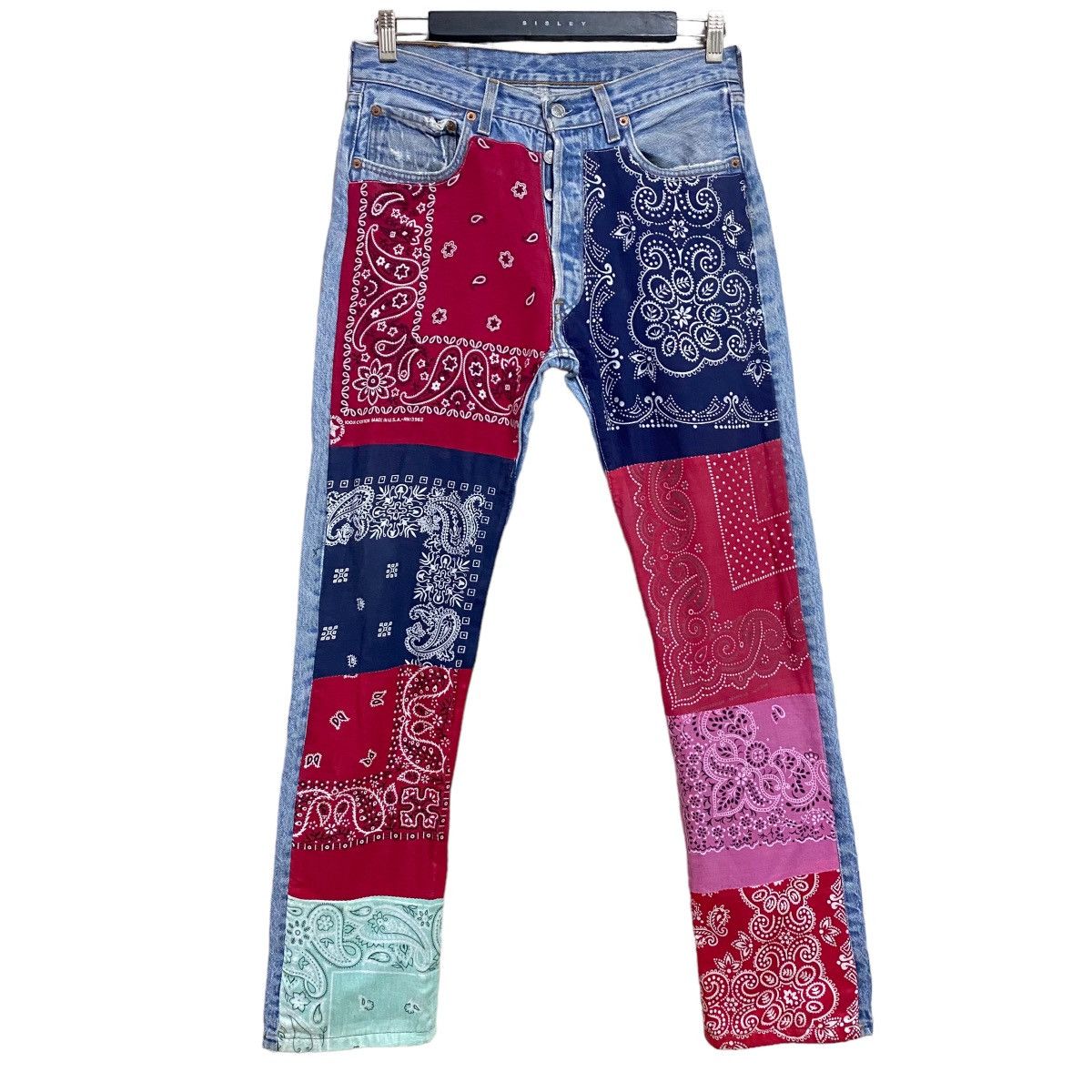 Levi's Vintage 90s Levis 501 Bandana Patchwork Jeans Kapital Size US 30 / EU 46 - 1 Thumbnail