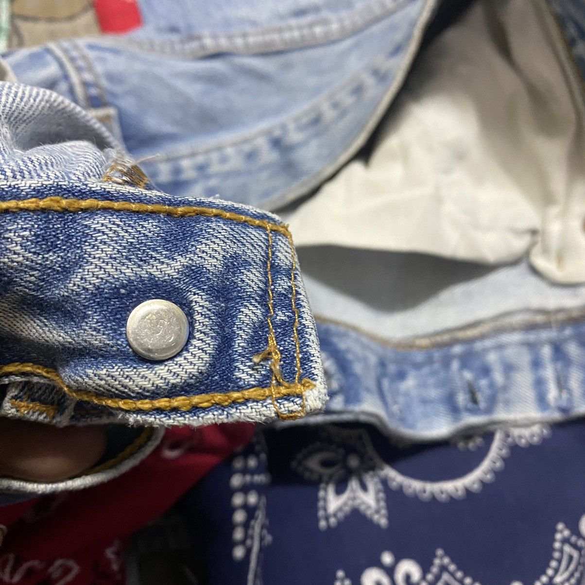 Levi's Vintage 90s Levis 501 Bandana Patchwork Jeans Kapital Size US 30 / EU 46 - 17 Thumbnail