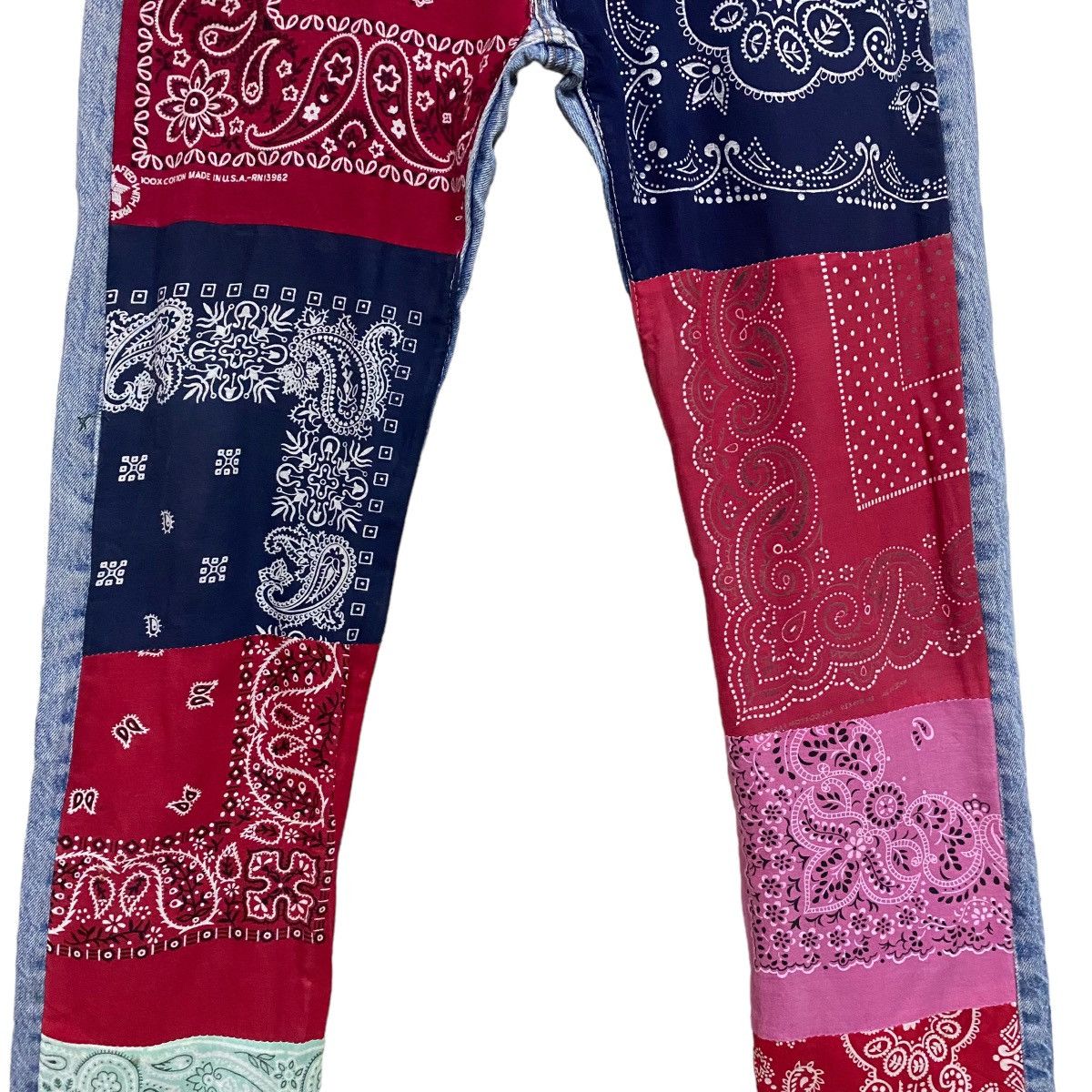 Levi's Vintage 90s Levis 501 Bandana Patchwork Jeans Kapital Size US 30 / EU 46 - 6 Thumbnail