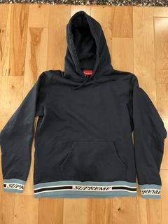 Striped rib hooded hot sale sweatshirt supreme