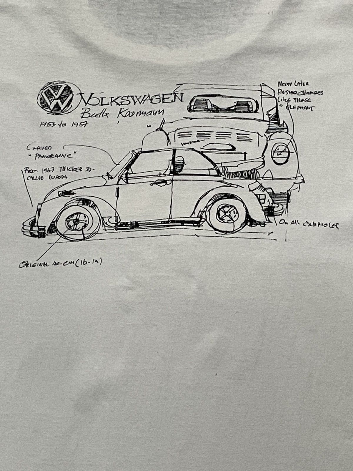 Vintage Rare Vintage 90s Volkswagen Beetle Convertible Photo Tshirt Size US XL / EU 56 / 4 - 9 Thumbnail