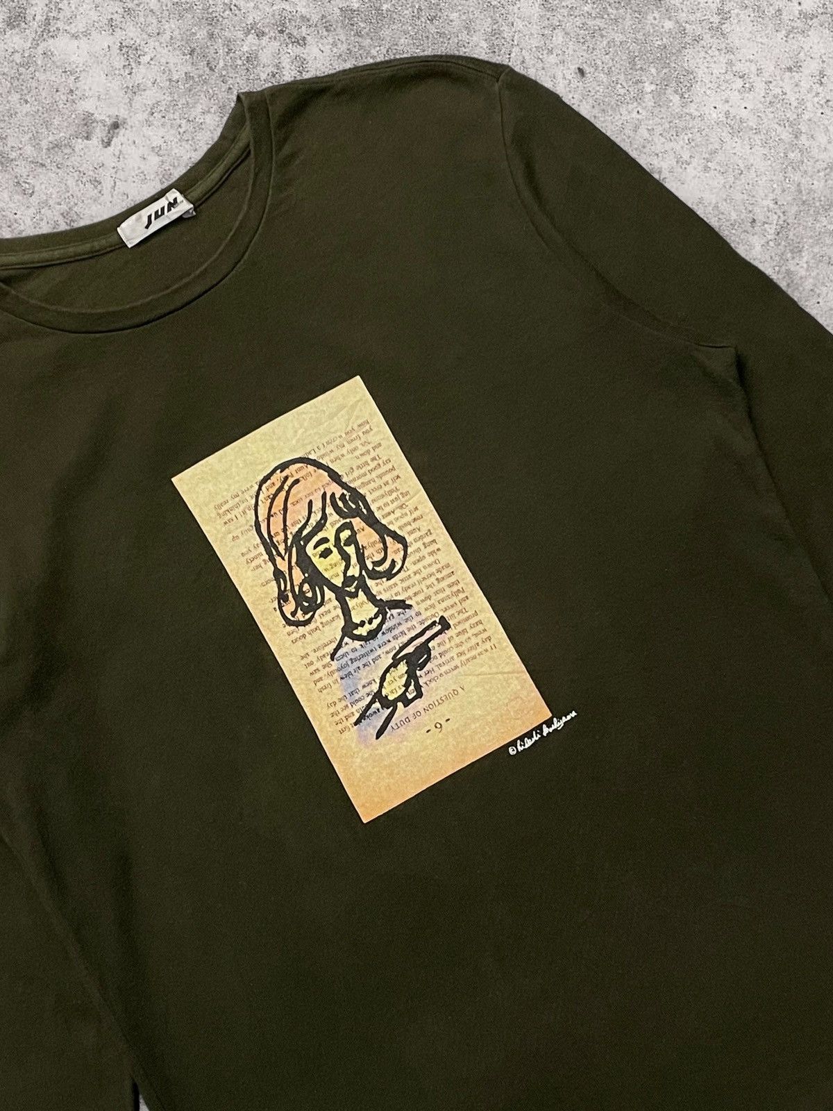 Japanese Brand × Vintage Vintage Jun Men Art Graphic Poem Long Sleeve Tshirt Size US S / EU 44-46 / 1 - 3 Thumbnail