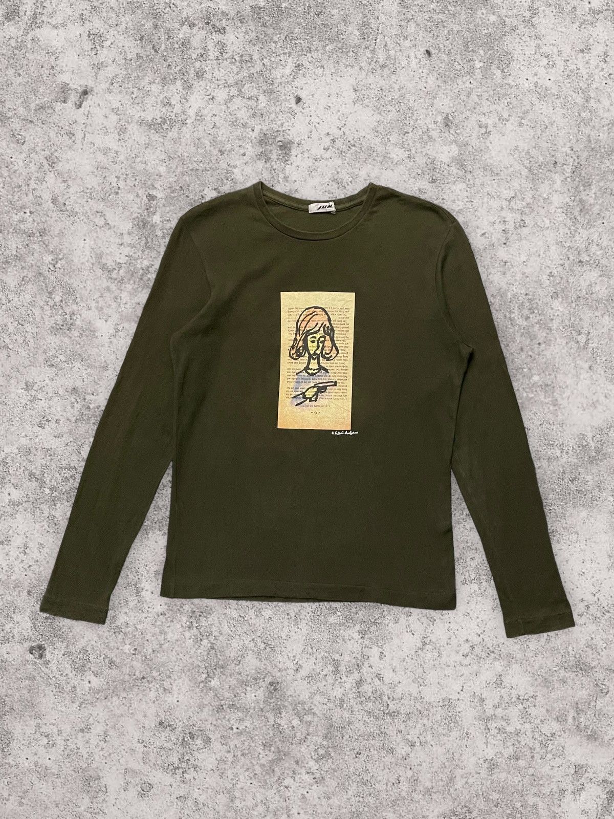 Japanese Brand × Vintage Vintage Jun Men Art Graphic Poem Long Sleeve Tshirt Size US S / EU 44-46 / 1 - 1 Thumbnail