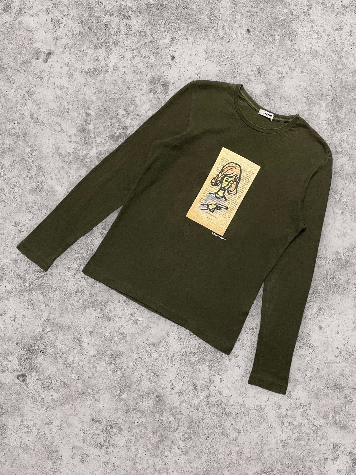 Japanese Brand × Vintage Vintage Jun Men Art Graphic Poem Long Sleeve Tshirt Size US S / EU 44-46 / 1 - 2 Thumbnail