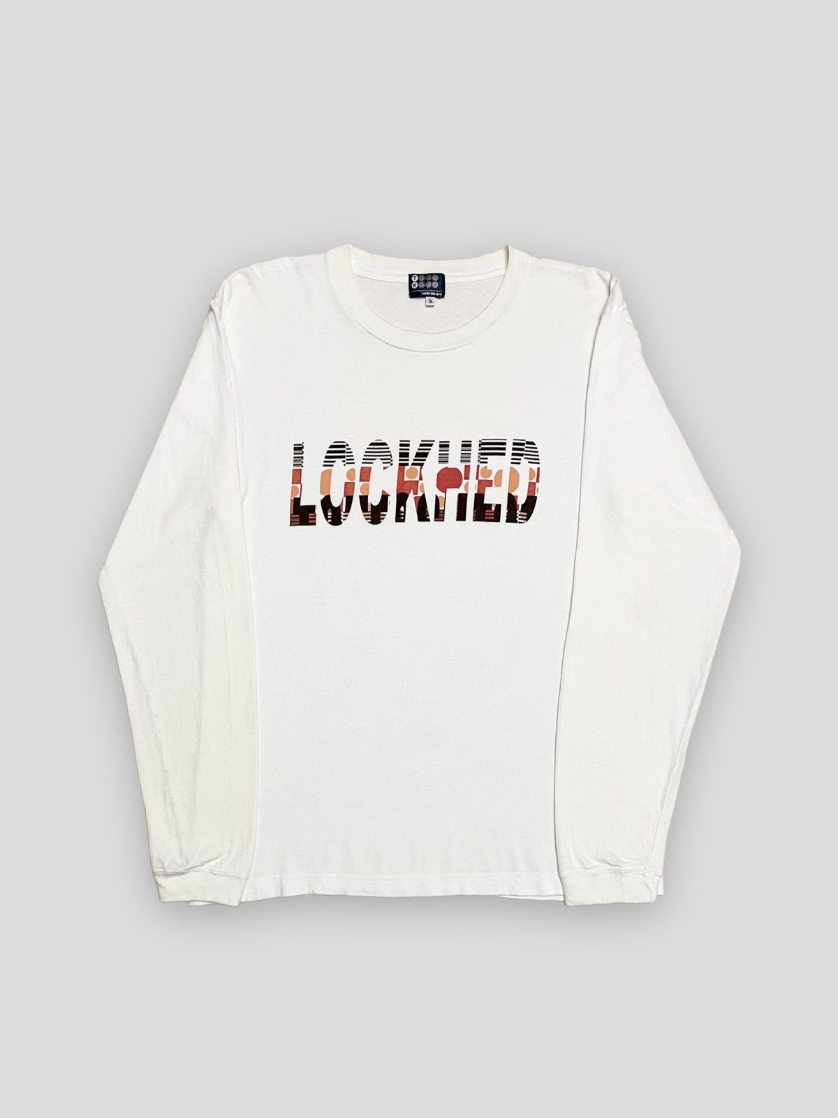 image of Send Offer 90's Takeo Kikuchi 'locked' Script Longsleeve in White, Men's (Size Medium)