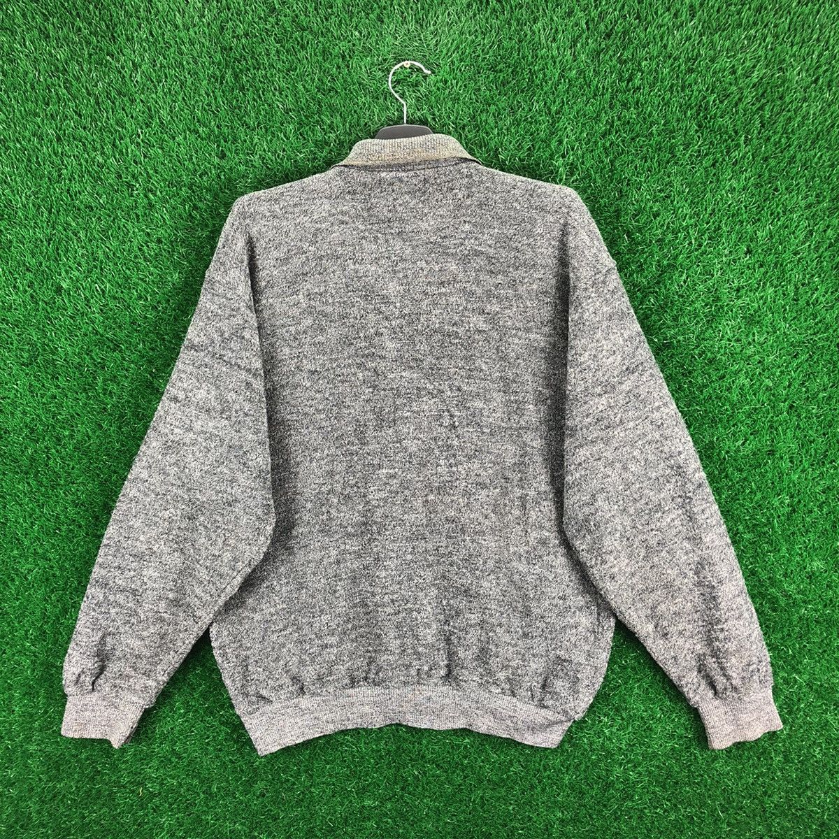 Aran Isles Knitwear Vintage 90's Knit Polo Shirt Salt and Papper by Wood Country Size US L / EU 52-54 / 3 - 4 Thumbnail