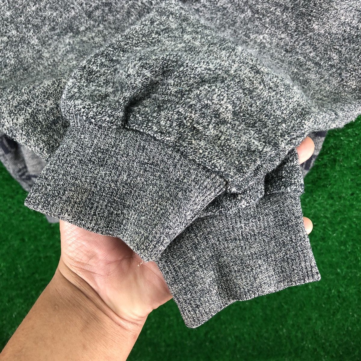 Aran Isles Knitwear Vintage 90's Knit Polo Shirt Salt and Papper by Wood Country Size US L / EU 52-54 / 3 - 14 Thumbnail
