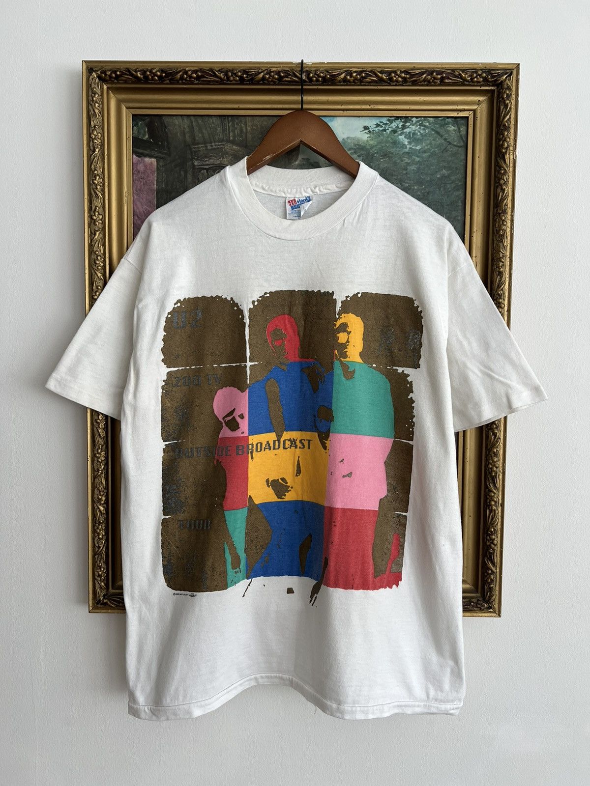Vintage 1992 U2 Zoo Tv Outside Broadcast Tour White Tee