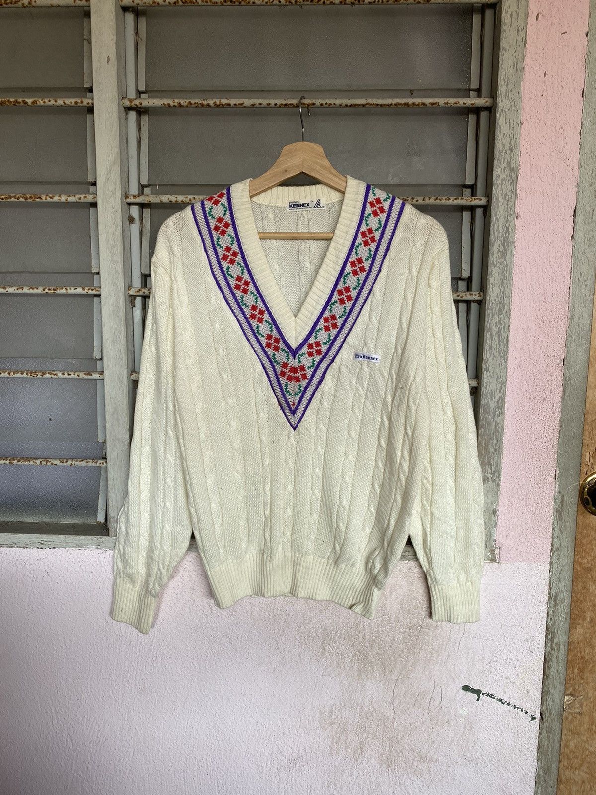 Japanese Brand Vintage Pro Kennex Cable Knit Sweater Size US M / EU 48-50 / 2 - 5 Thumbnail