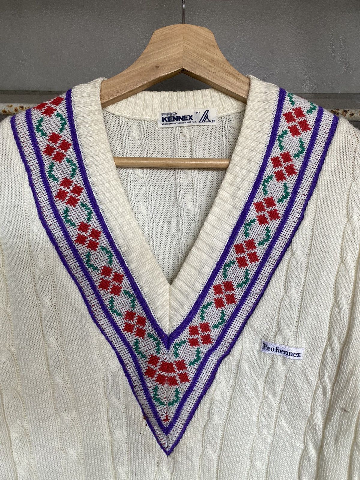 Japanese Brand Vintage Pro Kennex Cable Knit Sweater Size US M / EU 48-50 / 2 - 6 Thumbnail