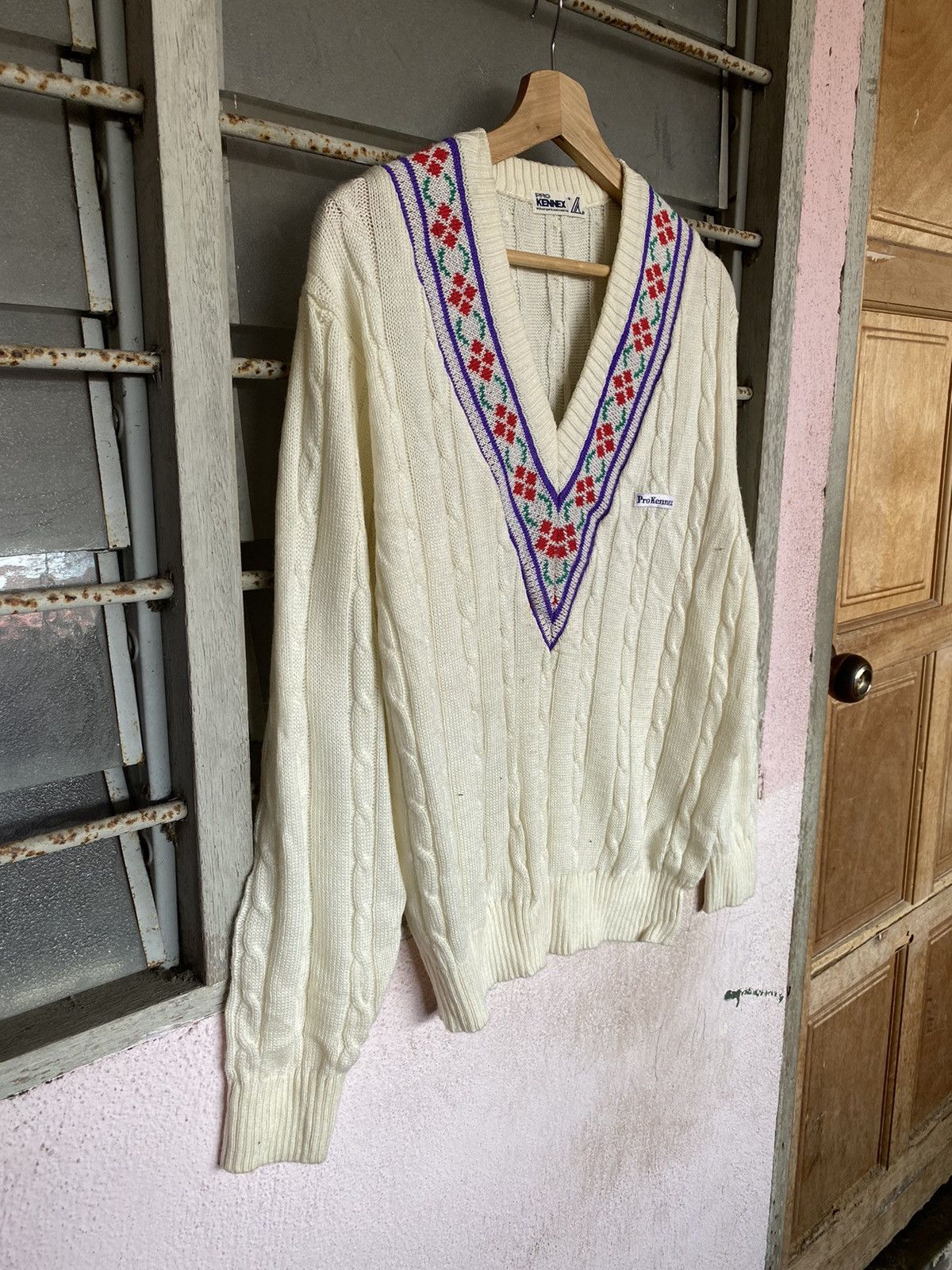 Japanese Brand Vintage Pro Kennex Cable Knit Sweater Size US M / EU 48-50 / 2 - 4 Thumbnail