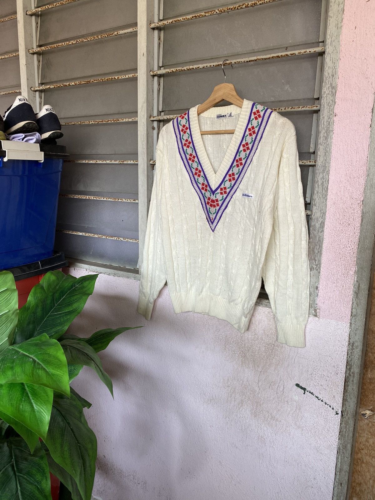 Japanese Brand Vintage Pro Kennex Cable Knit Sweater Size US M / EU 48-50 / 2 - 1 Thumbnail
